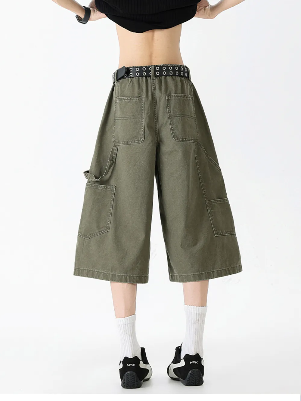 Men's Full Size Wide Leg Cargo Denim Shorts Plus Size, image 12