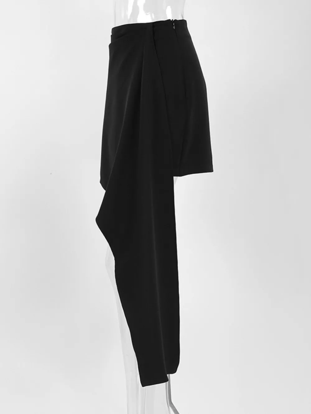 Asymmetric High-Waisted Draped Mini Skirt, image 8