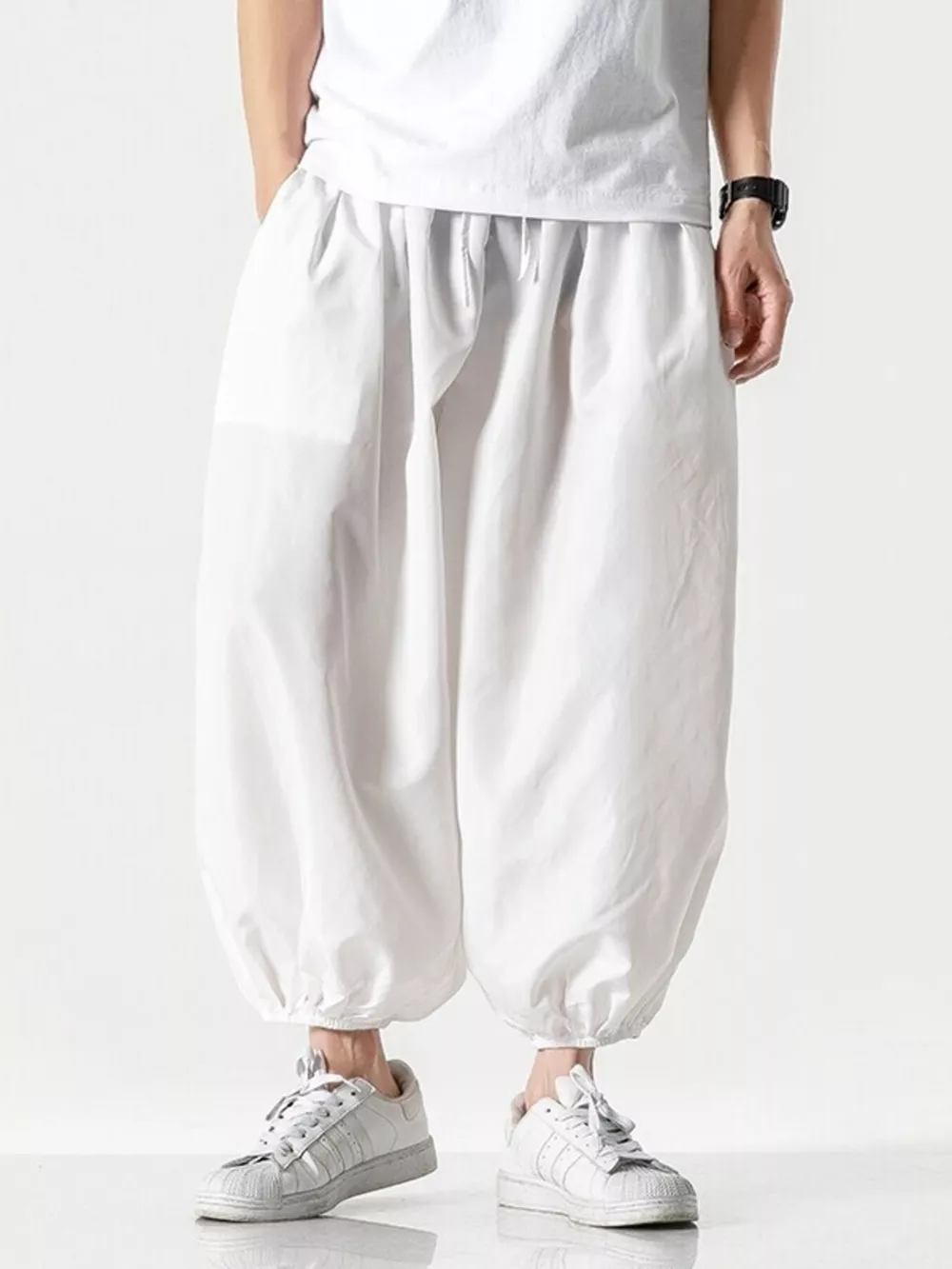 Men's Plus Size Loose Fit Harem Pants, image 7