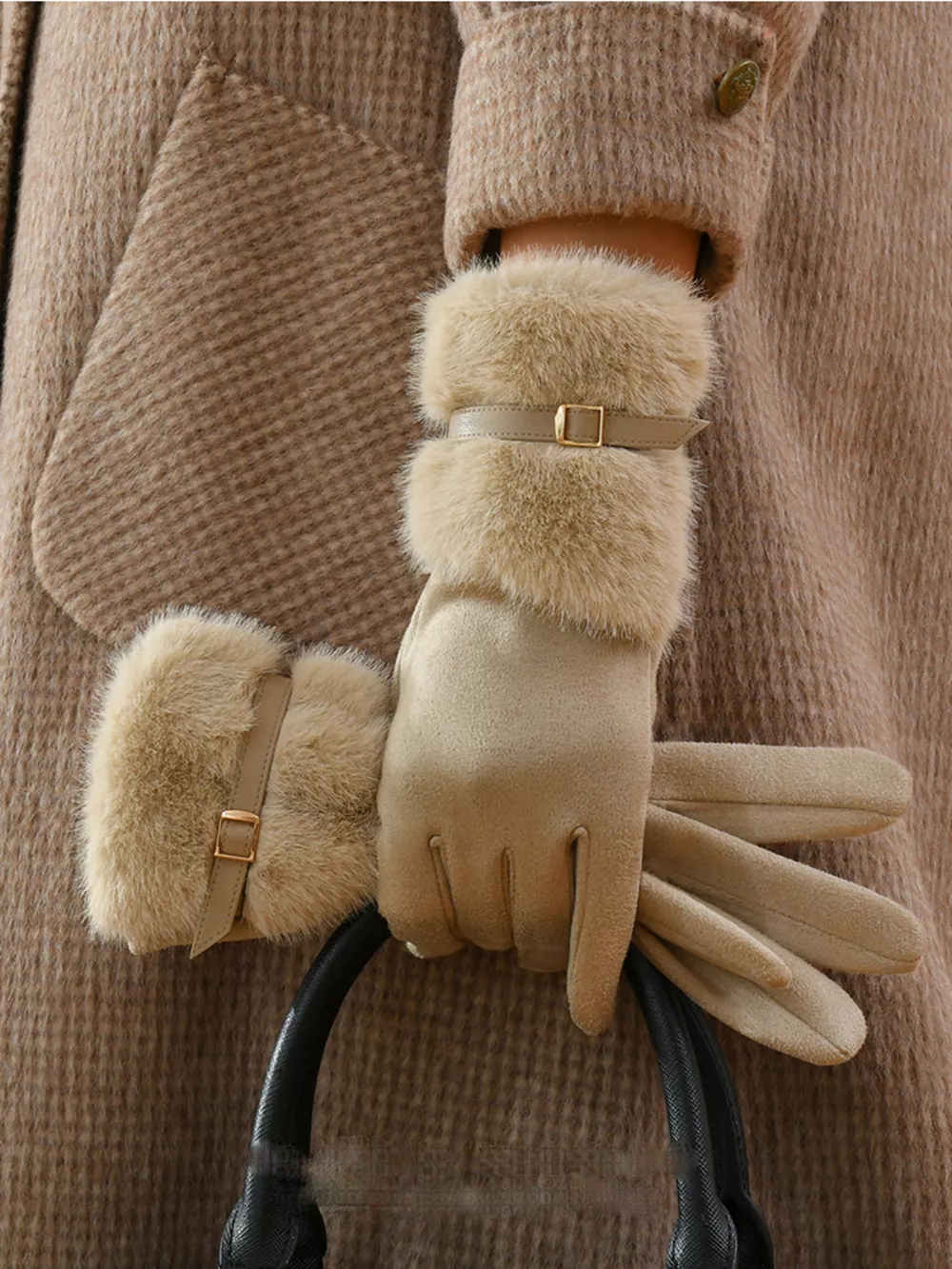 Faux Fur Cuff Gloves, image 7