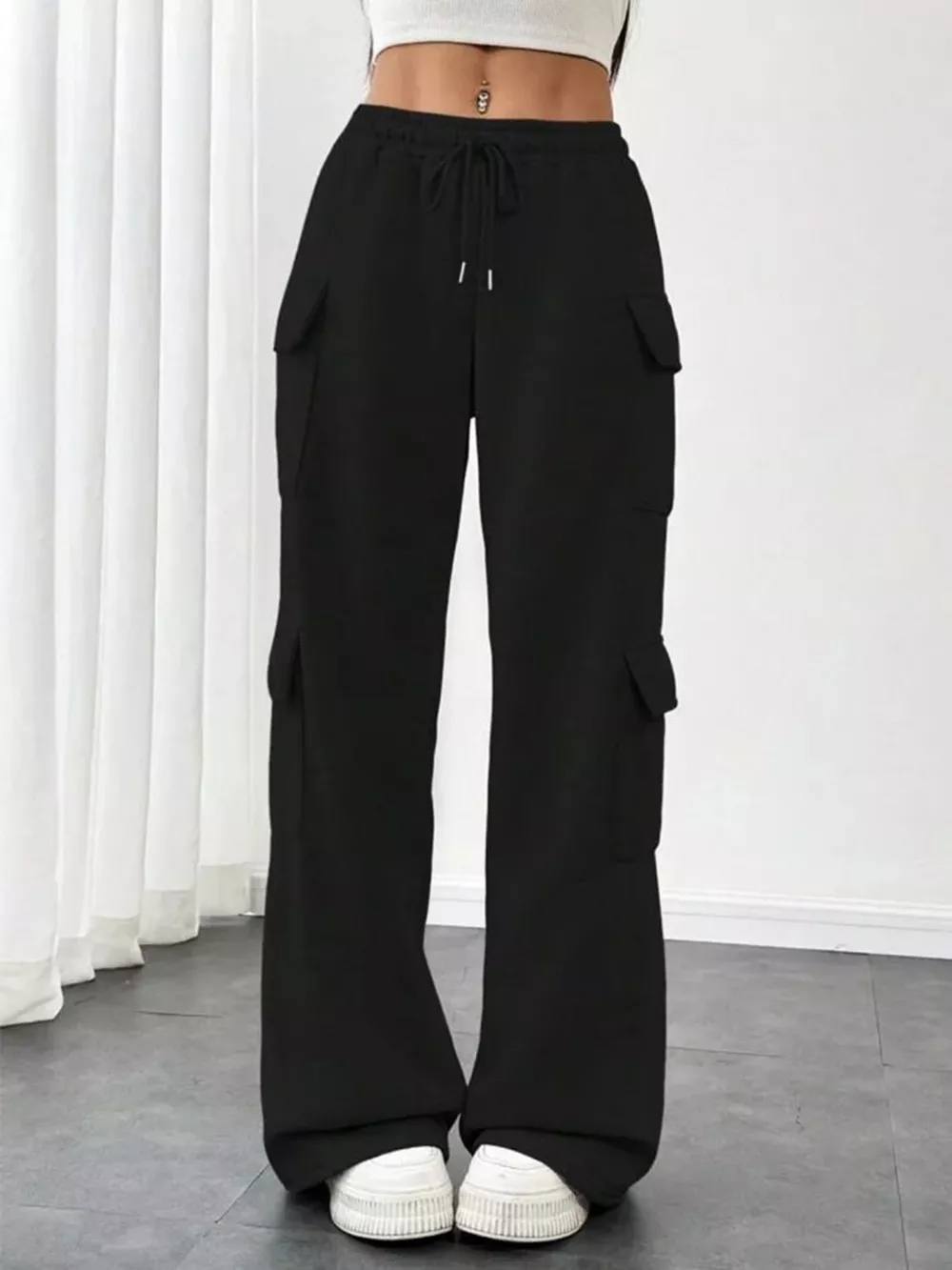 Casual Drawstring Loose Fit Pants