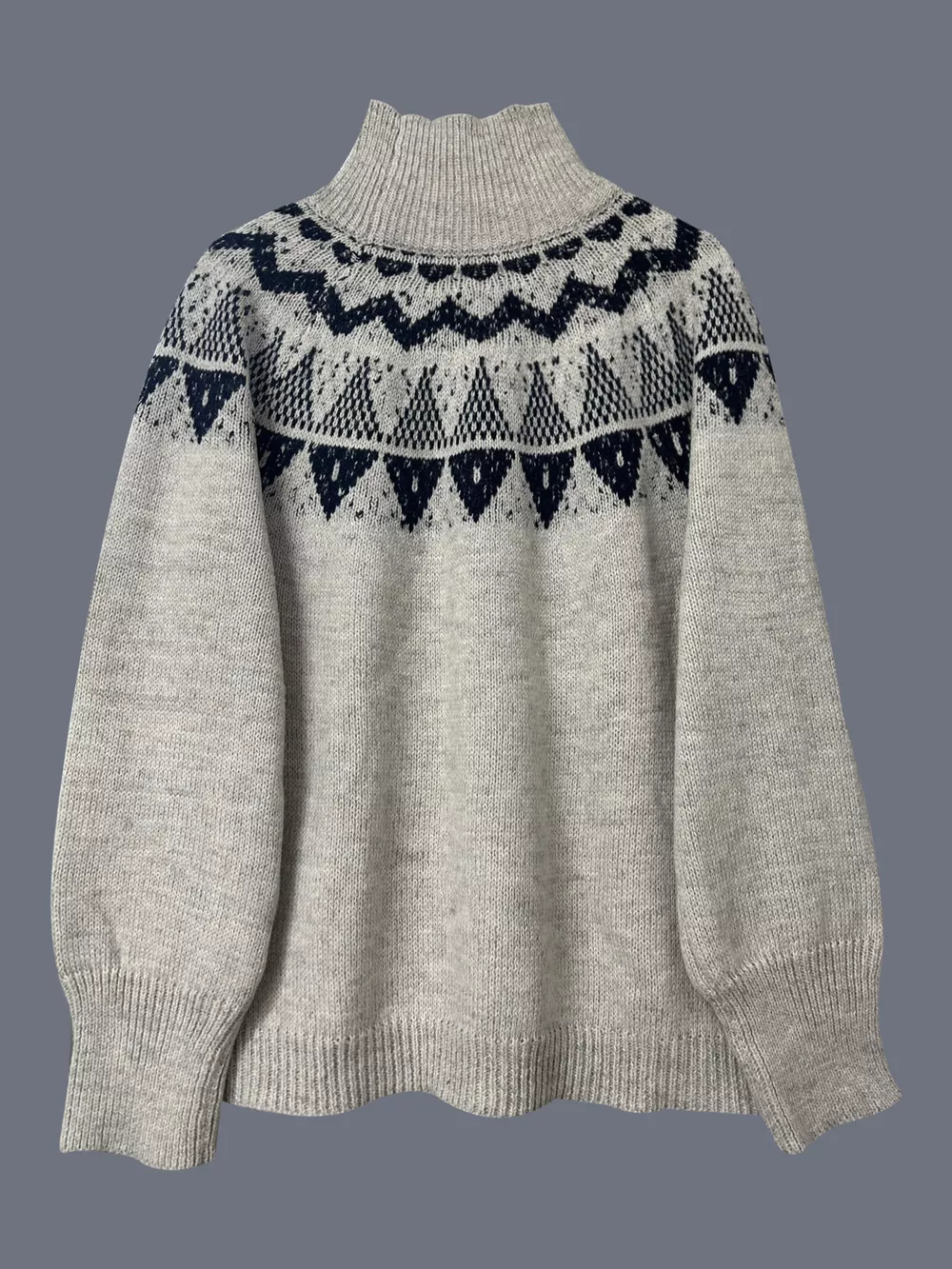 Nordic Pattern High Neck Sweater, image 5