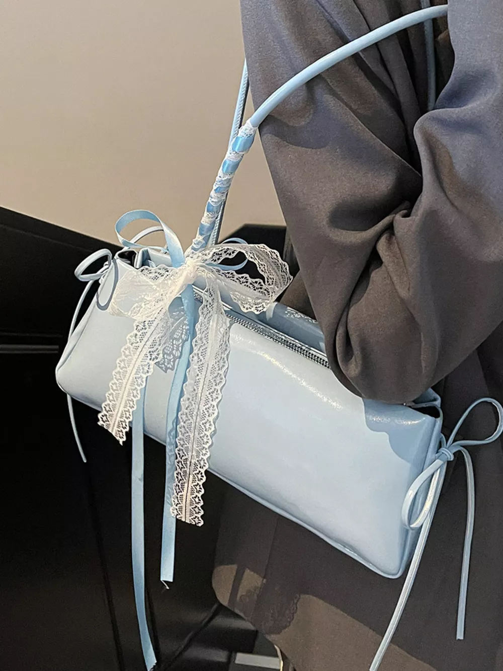 Lace Decor Shoulder Bag, image 22