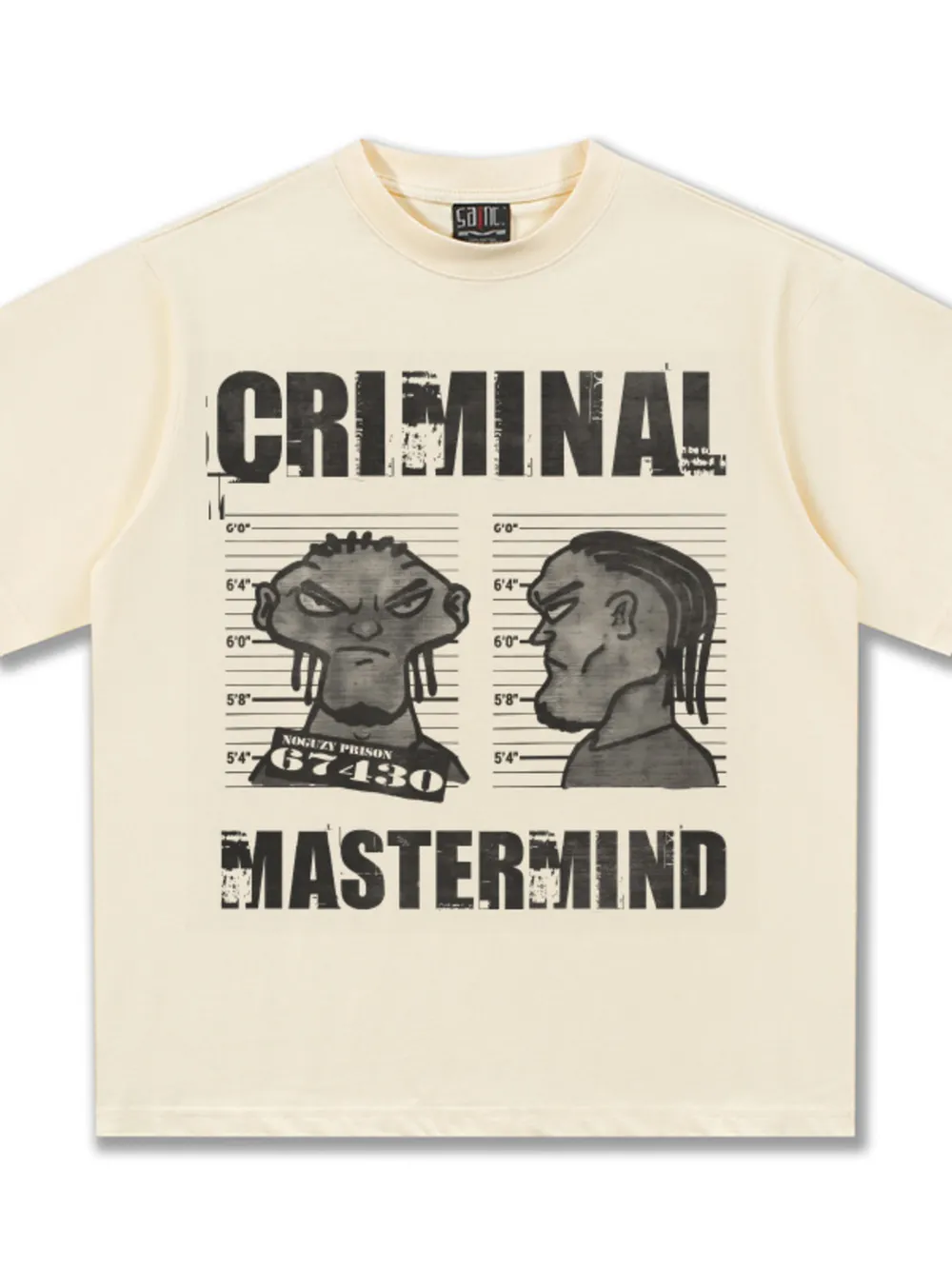 Men's Criminal Mastermind Graphic Oversized T-Shirt, image 7