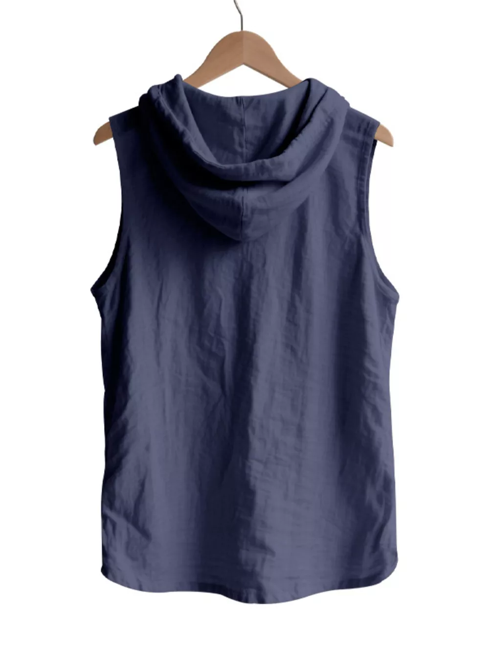 Men's Full Size Casual Sleeveless Hooded Button-Down Top Plus Size, image 20