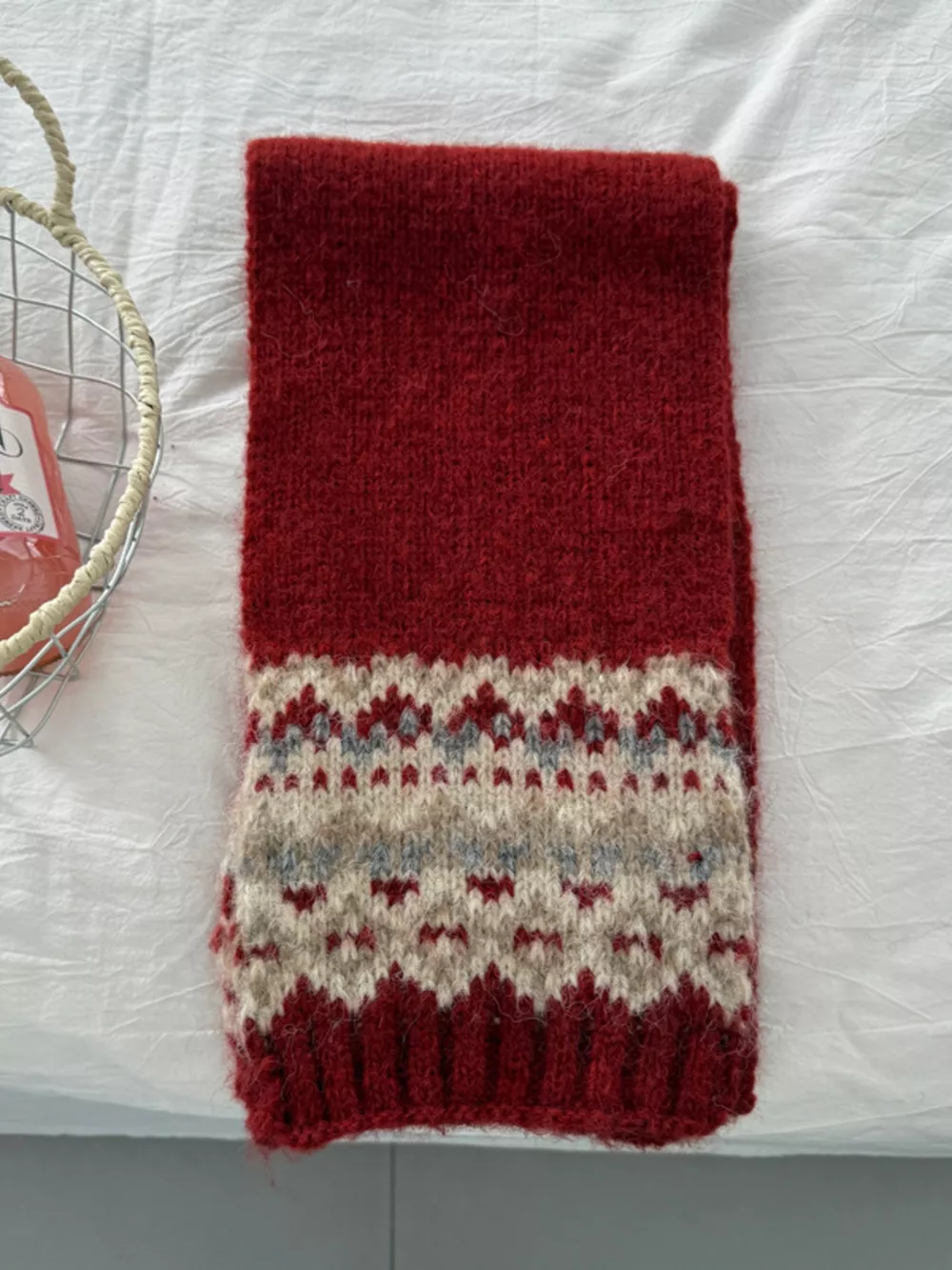 Nordic Pattern Knitted Winter Scarf, image 10