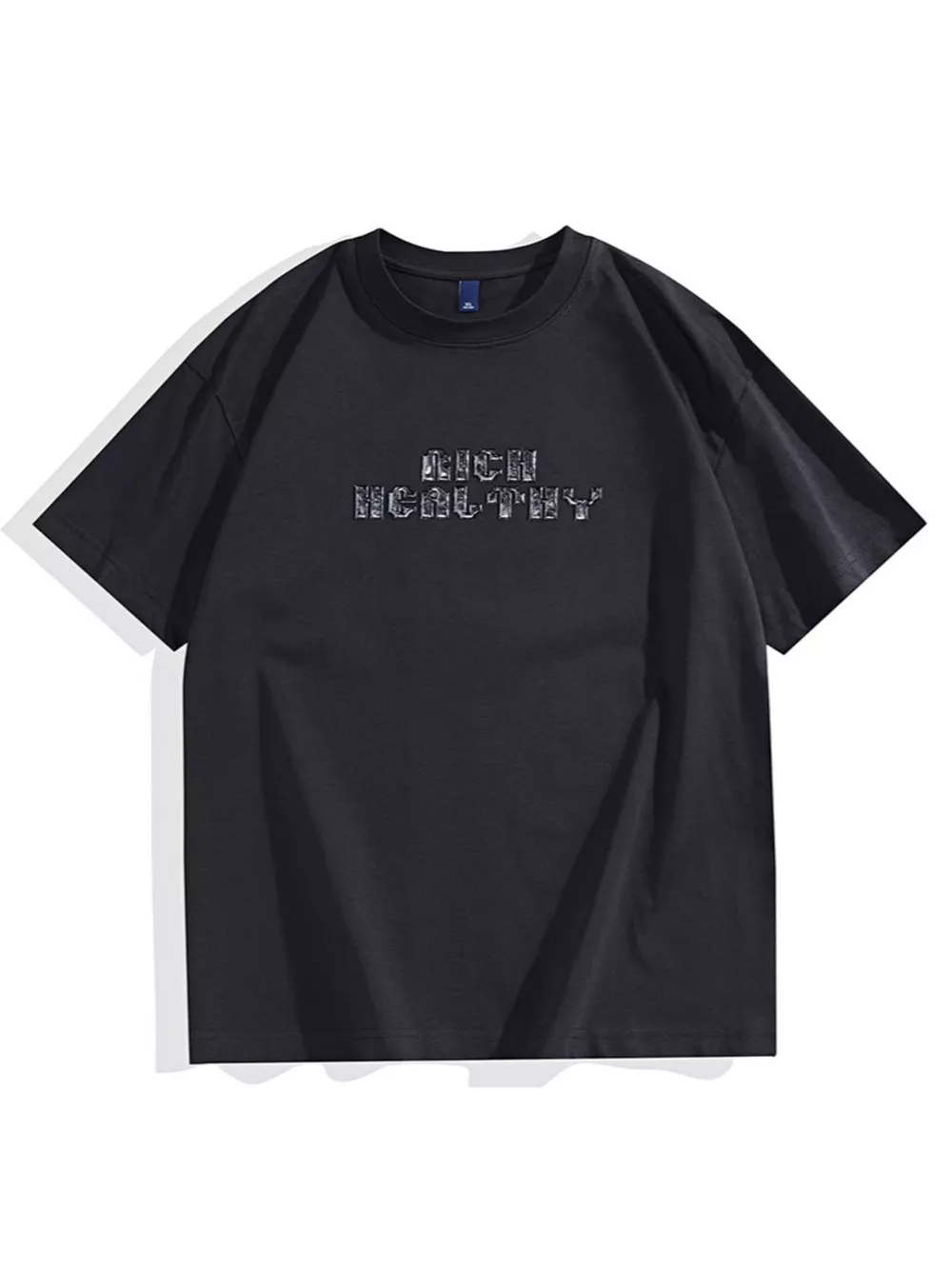 Men's Plus Size Letter Round Neck Short Sleeve T-Shirt
