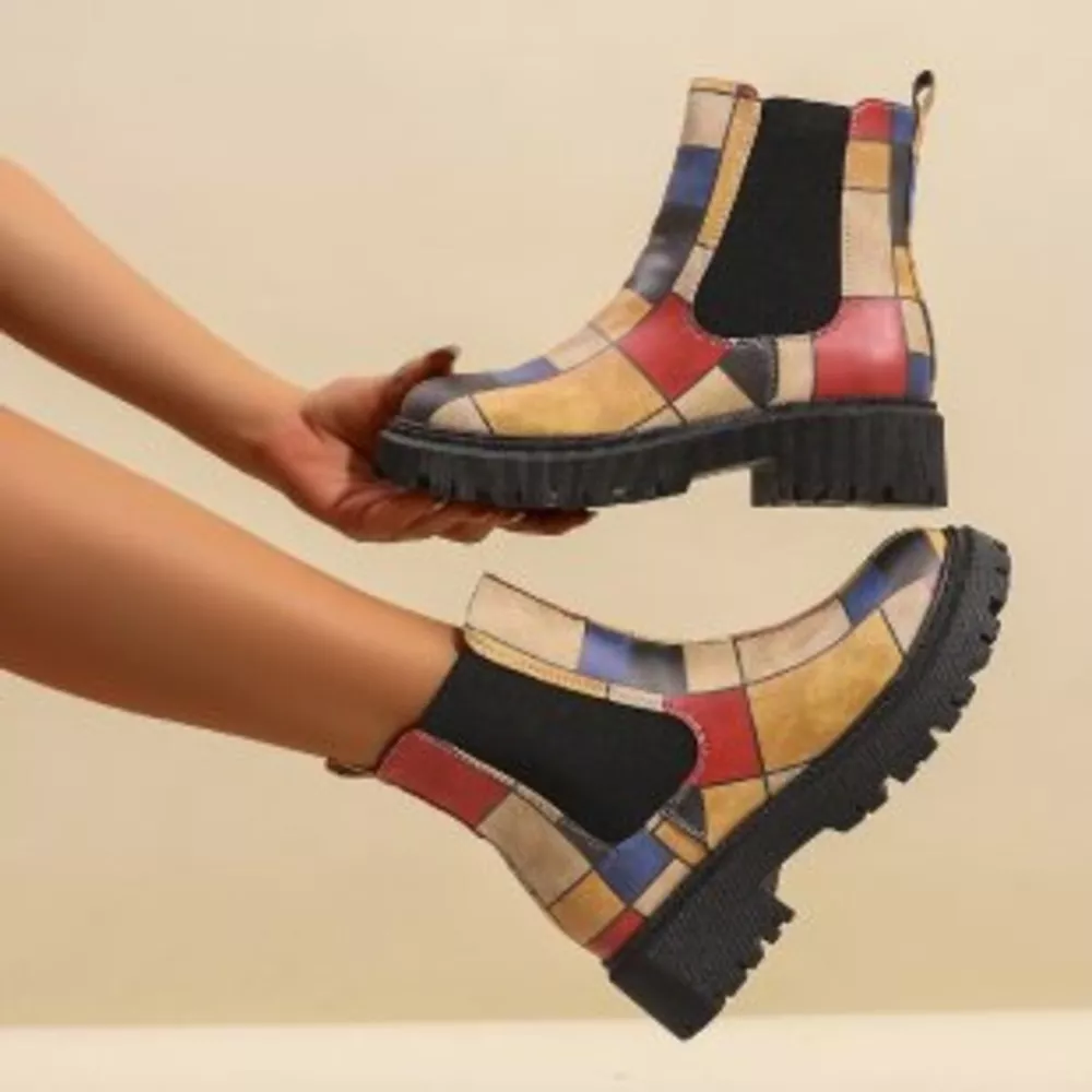Round Toe Chunky Heel Ankle Boots, image 4