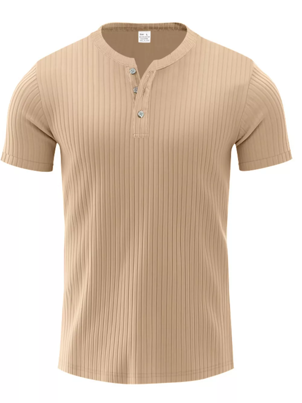 Men's Full Size Ribbed Button-Down Casual T-Shirt Plus Size, image 9