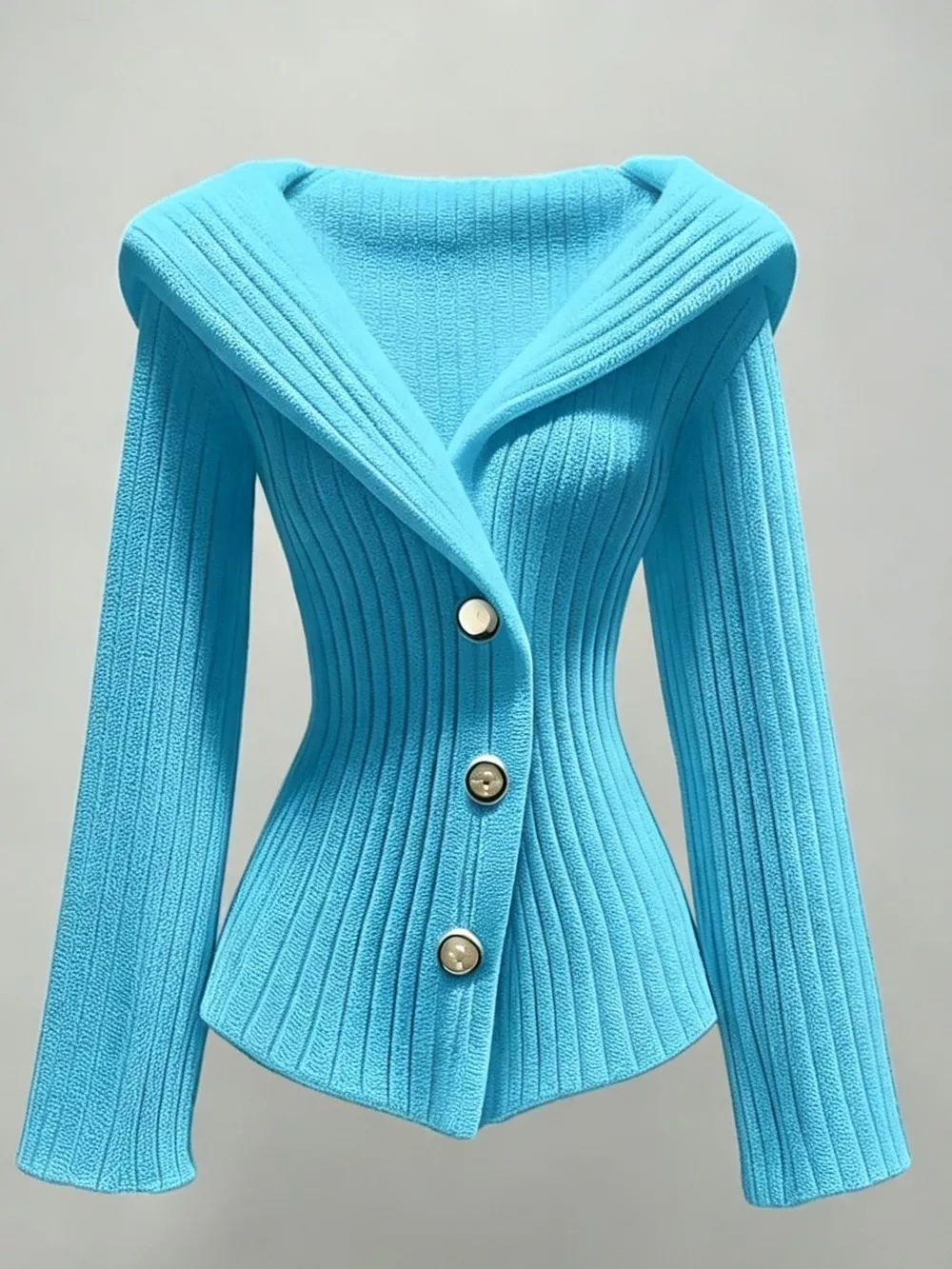 Full Size Ribbed Knit Button-Down Front Cardigan Plus Size, image 21