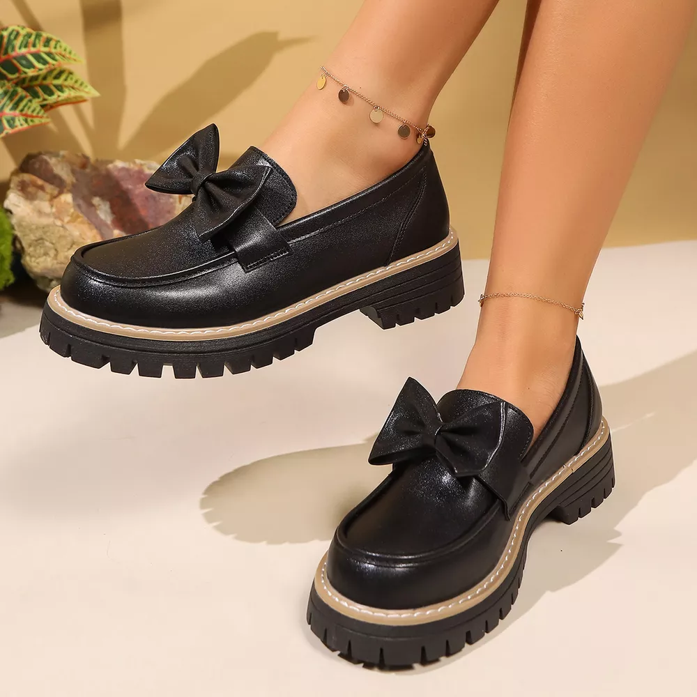 Bow Decor Chunky Loafers, image 6
