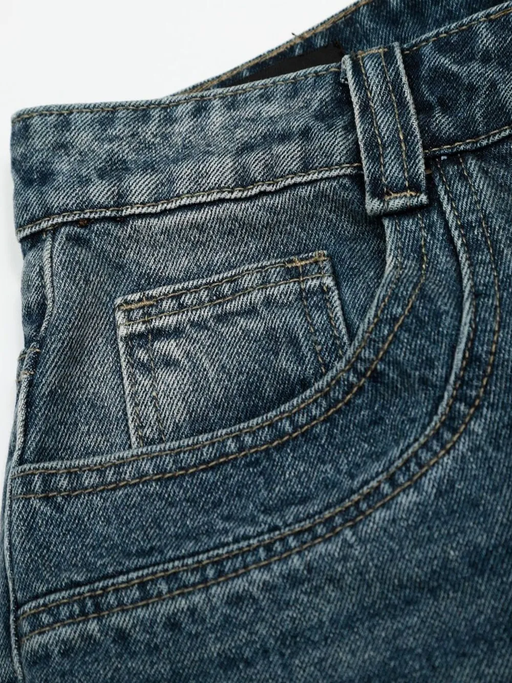 Men's Pearl Embellished Wide Leg Denim Shorts, image 9