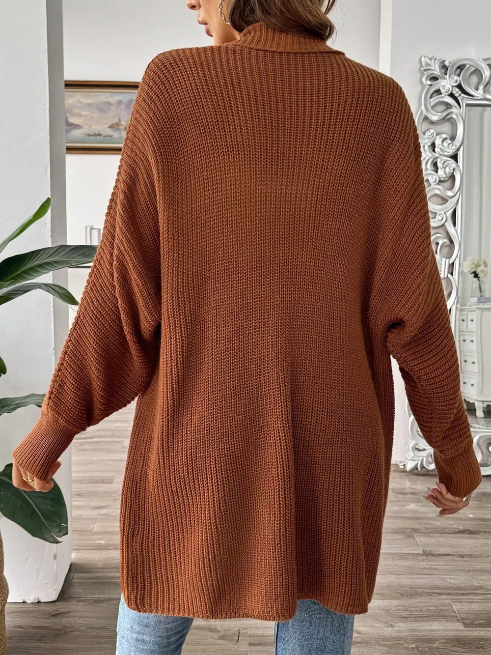 Oversized Knit Open Front Cardigan, image 6