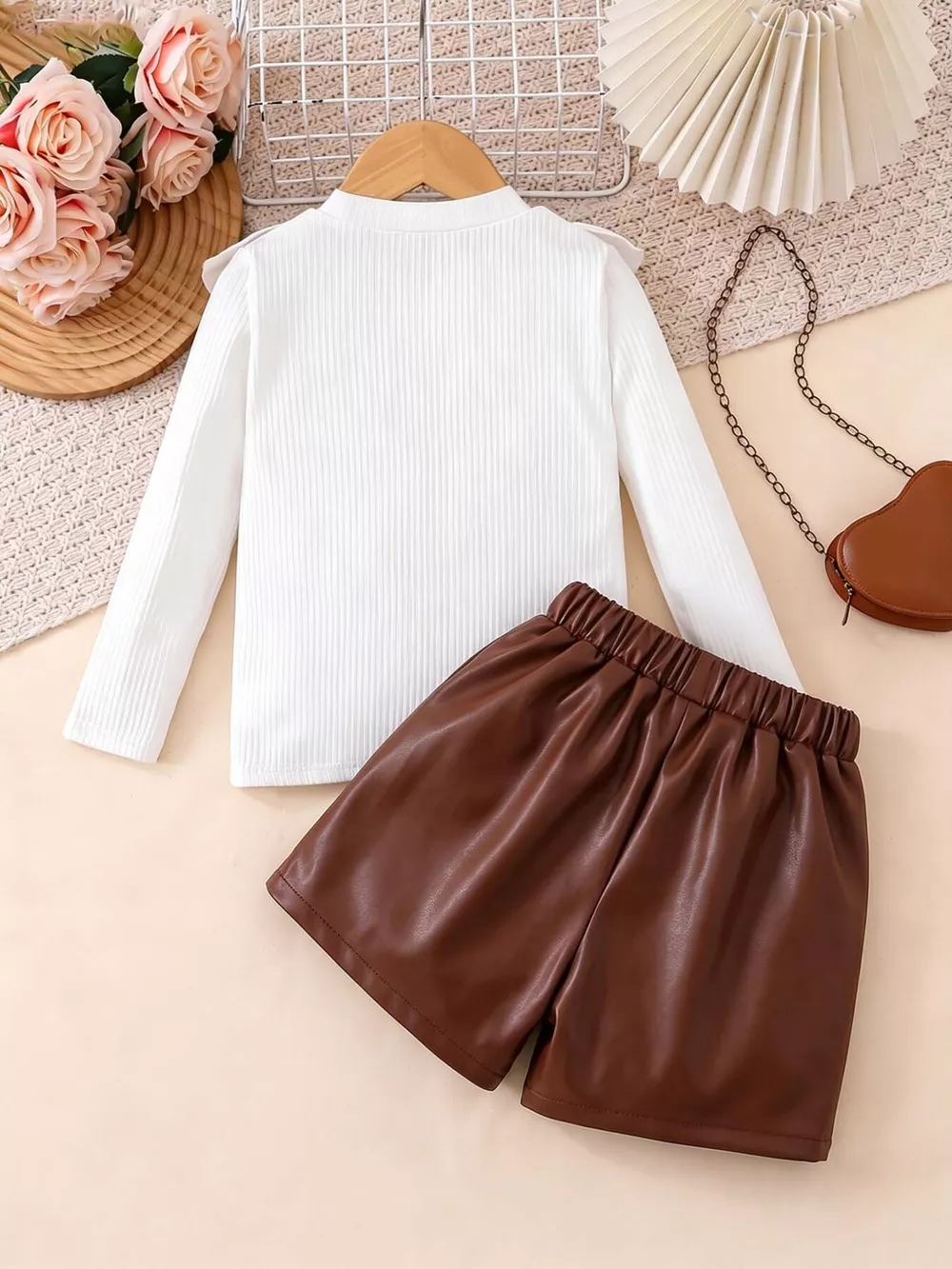 Children's Ruffled Long Sleeve Top and Skirt Set, image 4