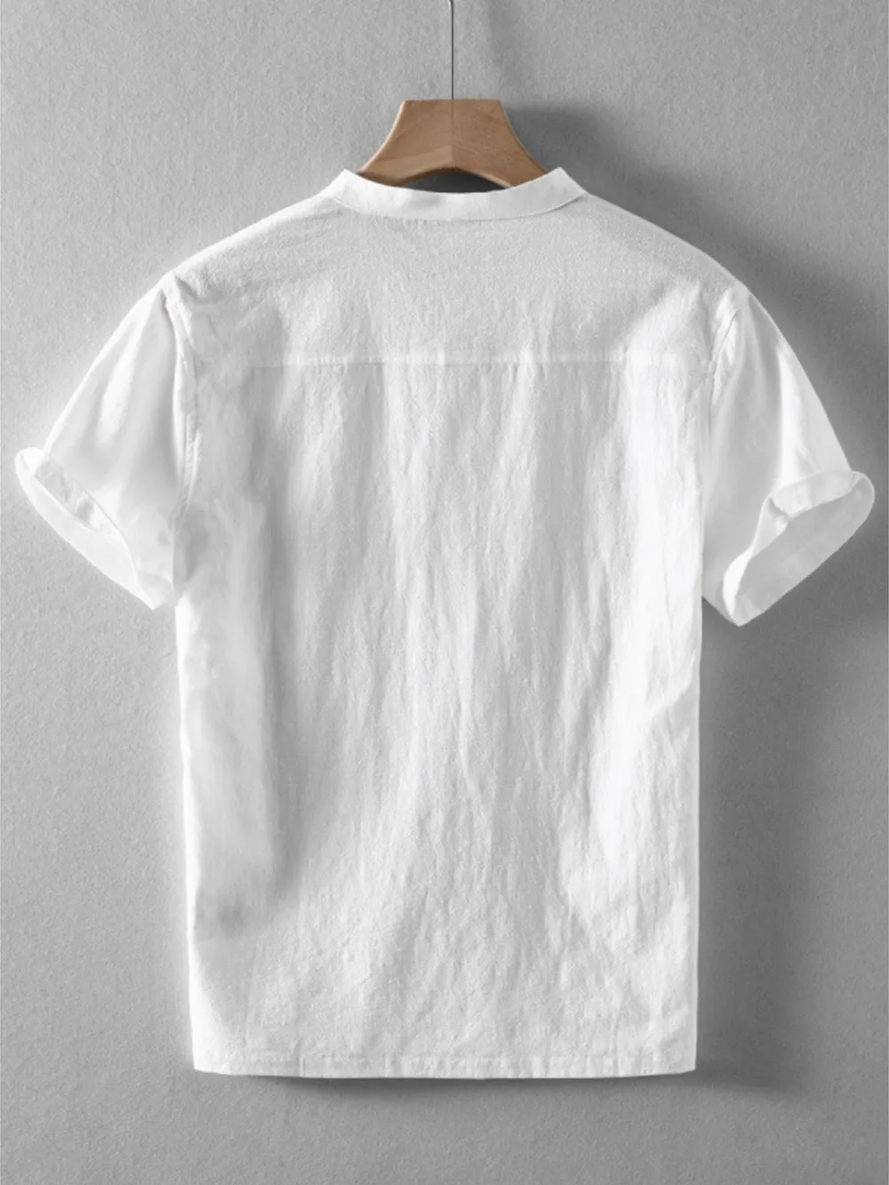 Men's Plus Size Short Sleeve Button Detail Blouse, image 10