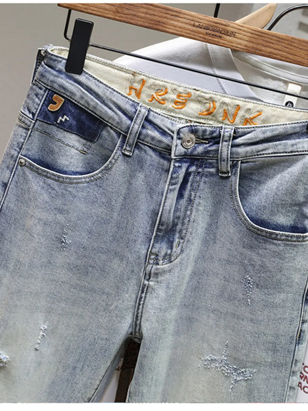 Men's Distressed Wide Leg Jeans, image 6