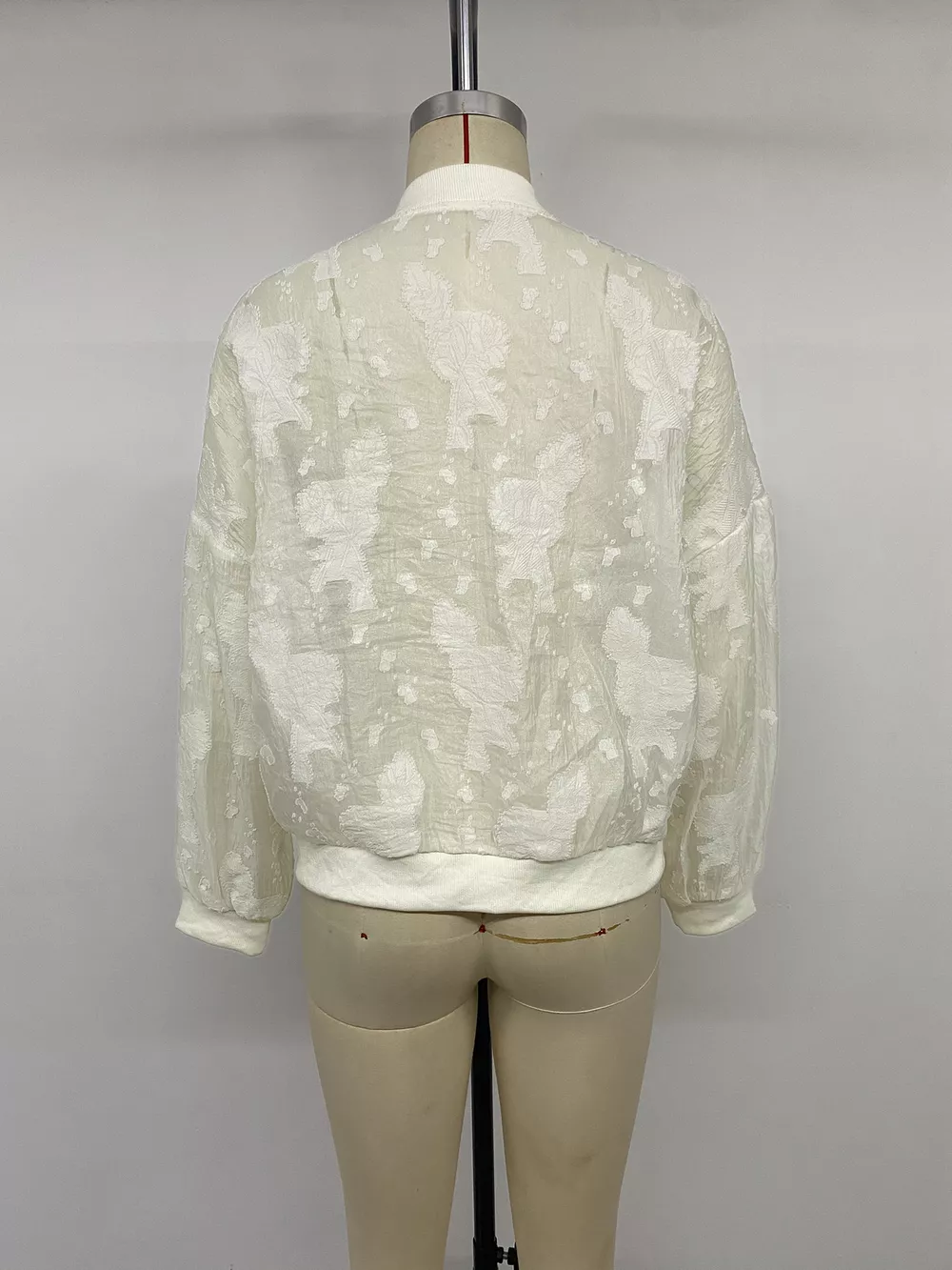 Jacquard Zip Up Long Sleeve Jacket, image 11