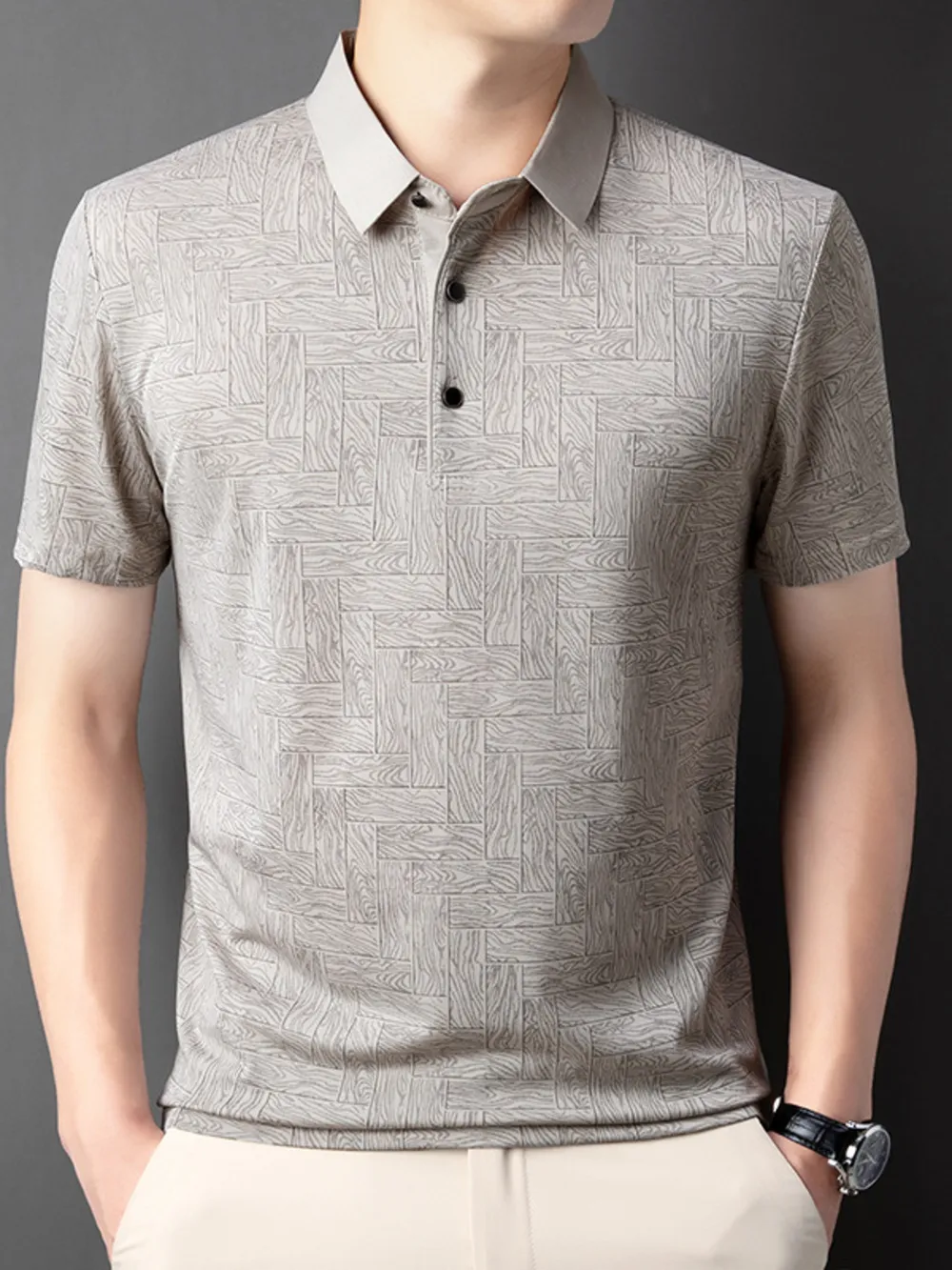 Men's Plus Size Button Detail Short Sleeve Polo