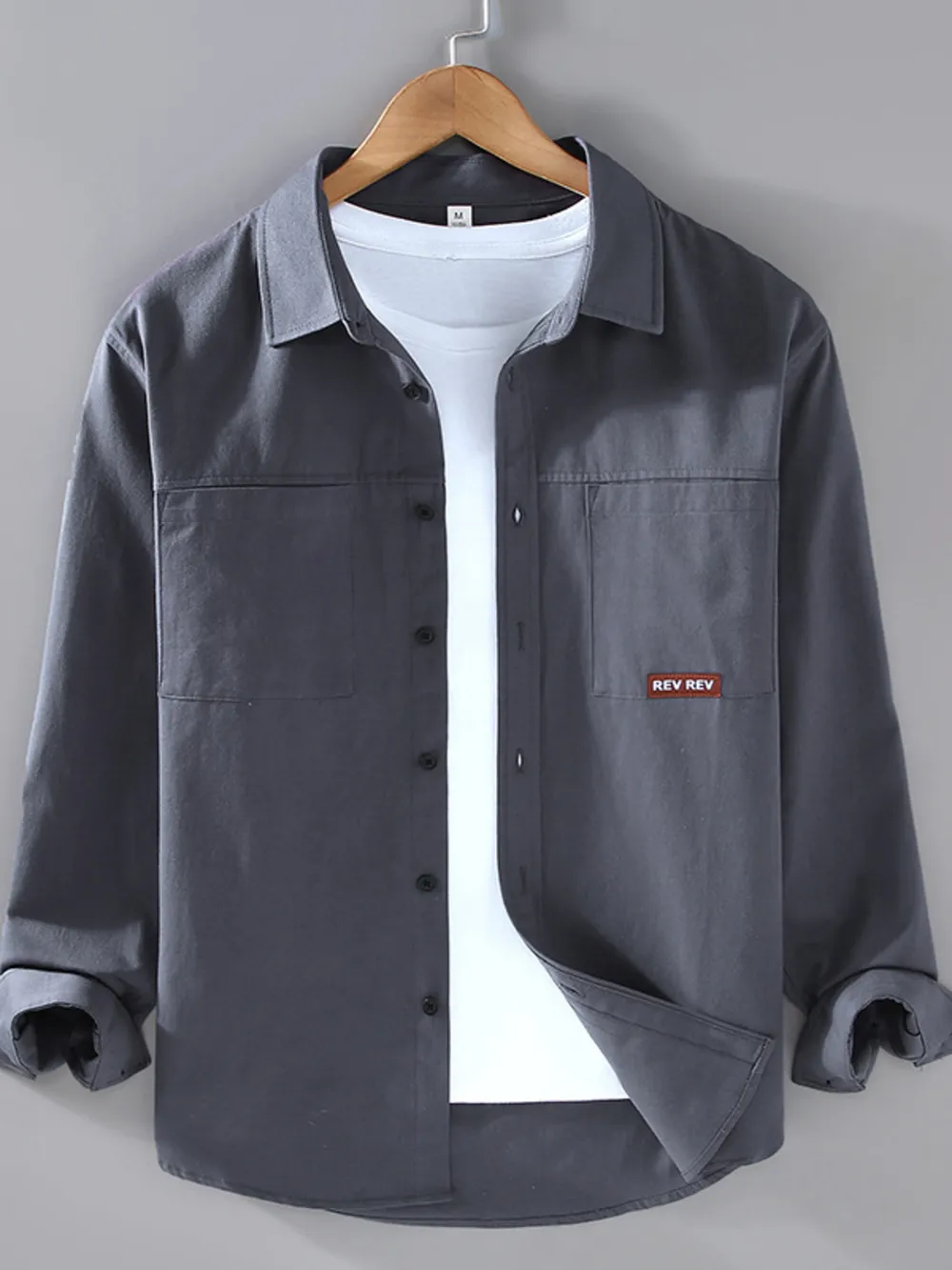 Men's Plus Size Button Up Long Sleeve Shirt, image 6