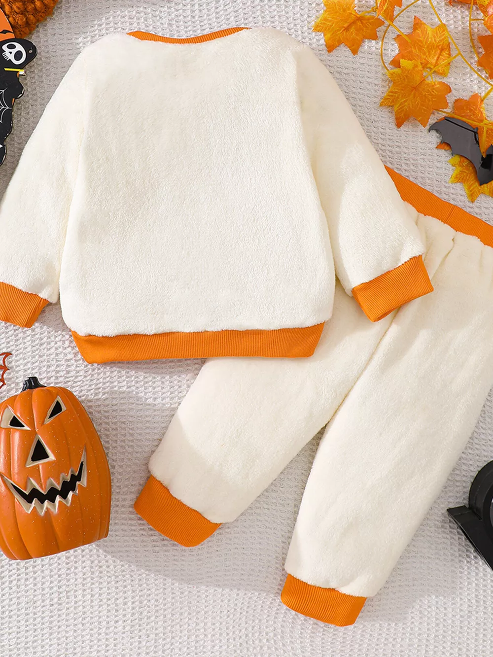 Children's Halloween Ghost Pattern Top and Pants Set, image 8