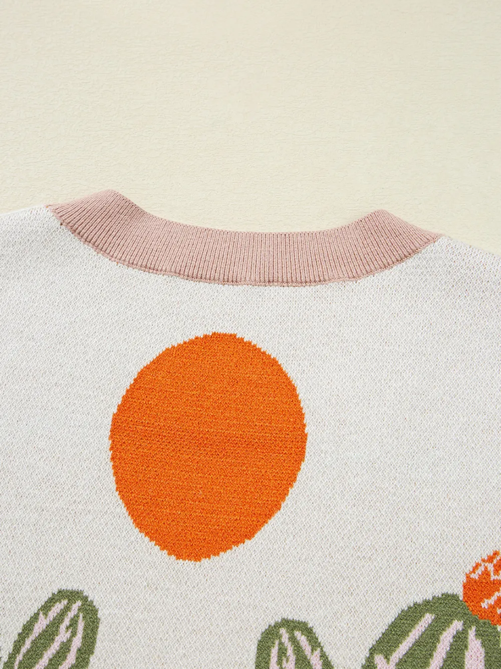 Desert Cactus Buttoned Front Sweater Cardigan, image 6