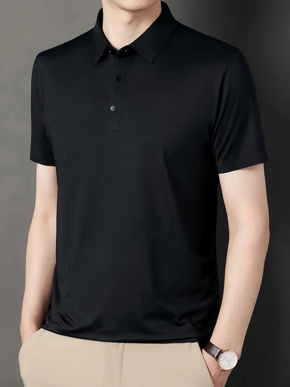 Men's Button Detail Short Sleeve Polo