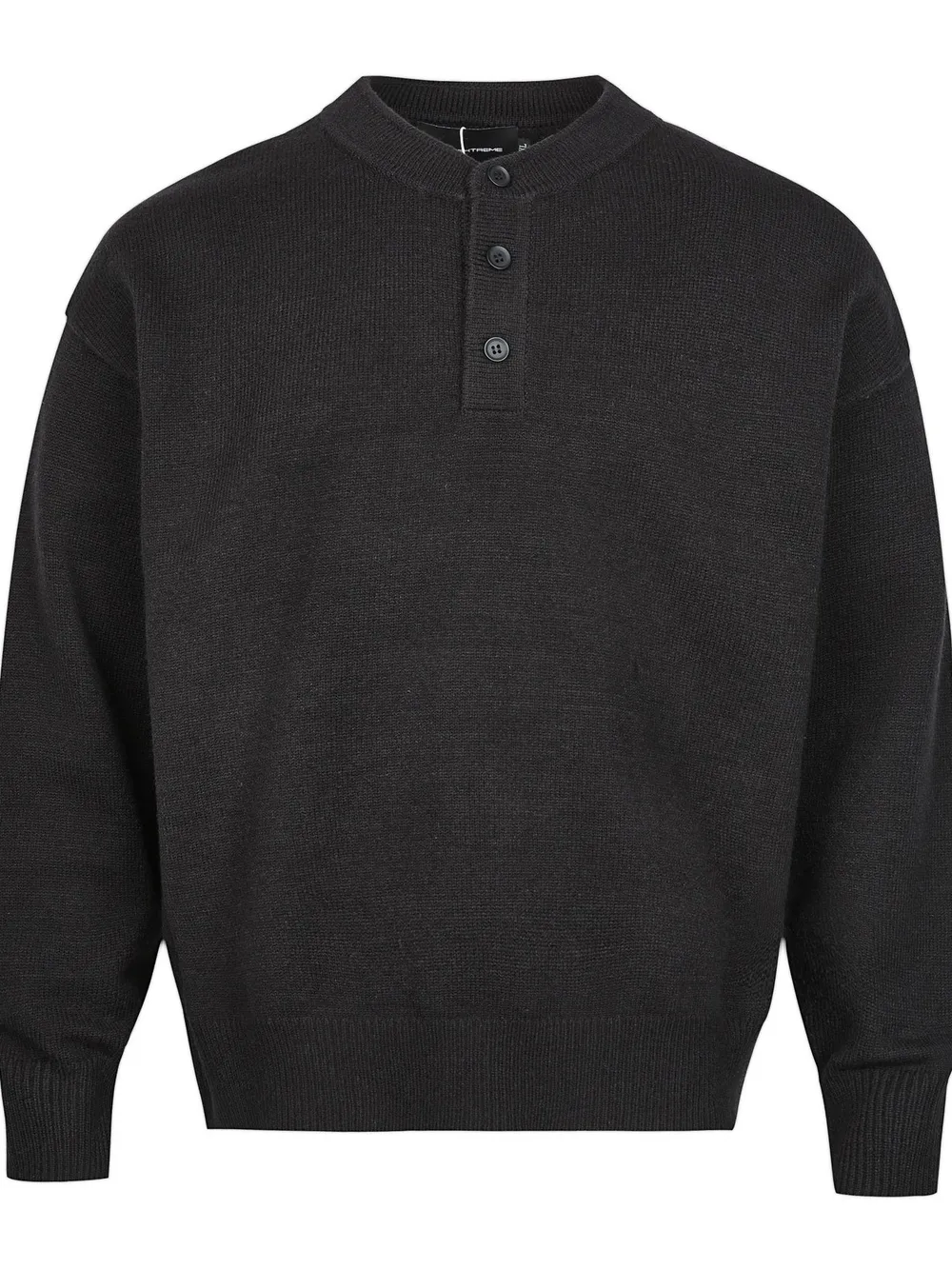 Men's Button Detail Drop Shoulder Sweater