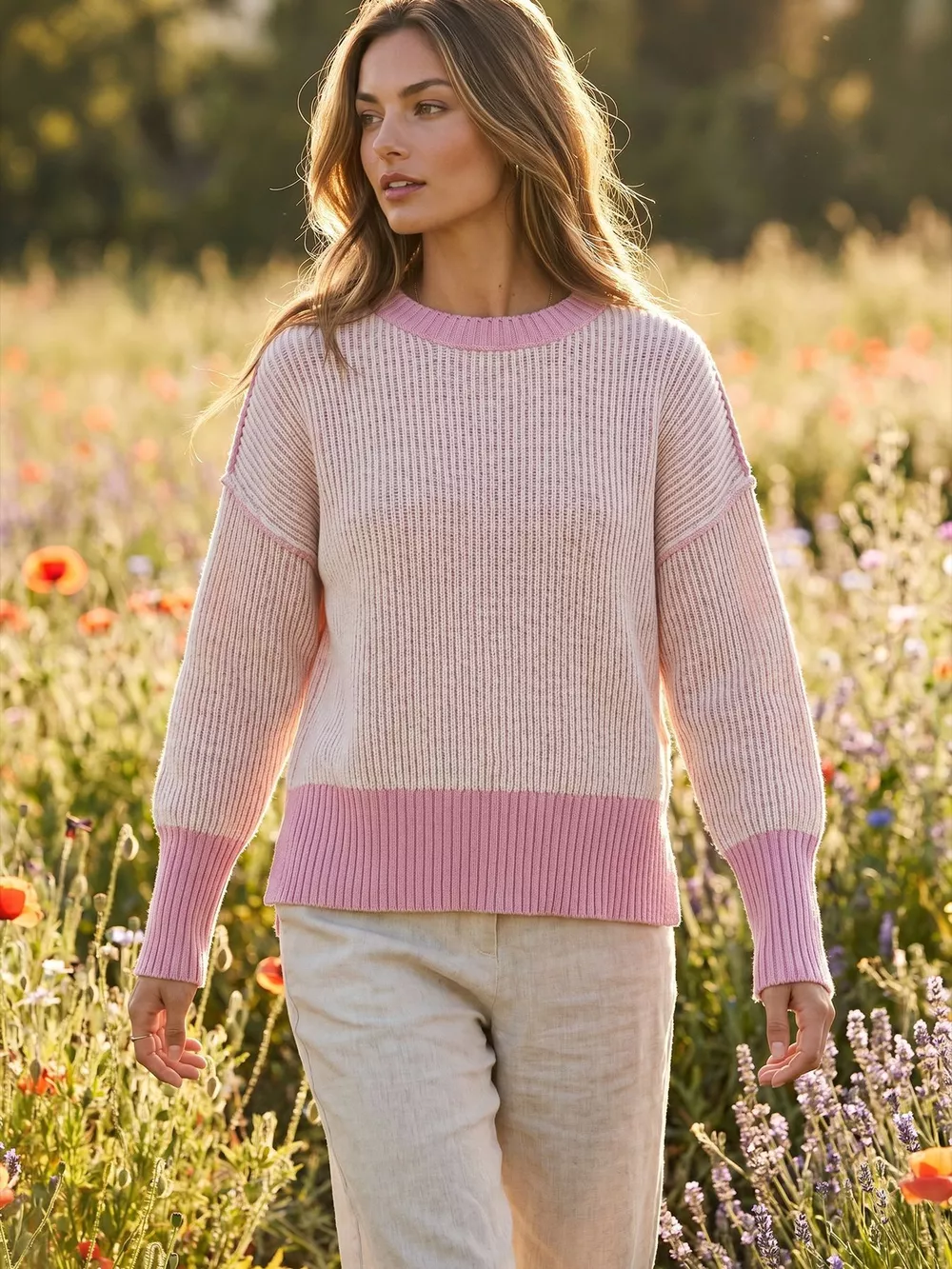 Ribbed Knit Side Slit Sweater, image 10