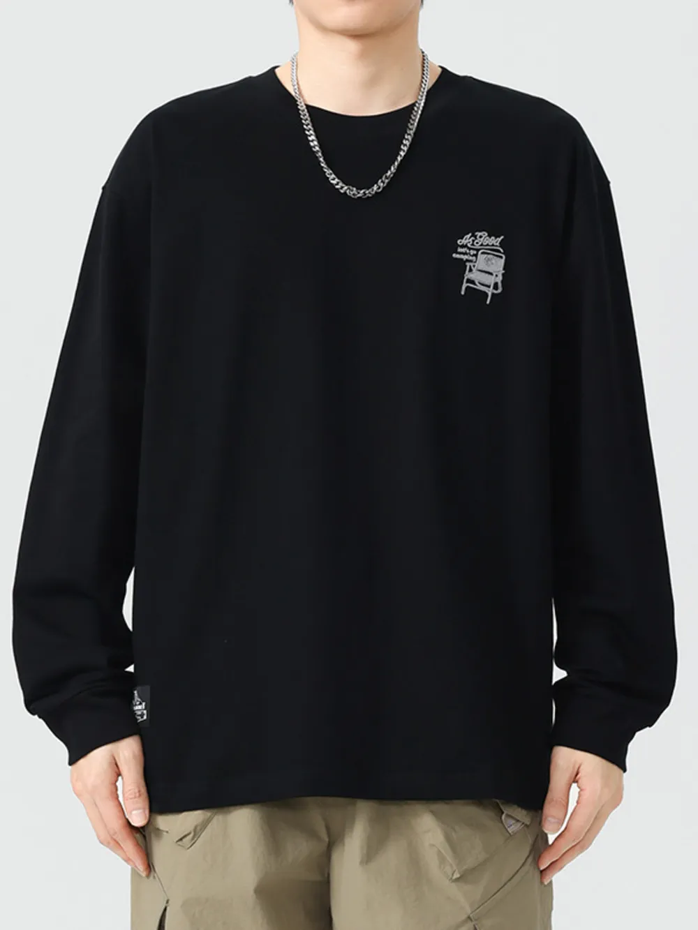 Men's Plus Size Round Neck Long Sleeve T-Shirt