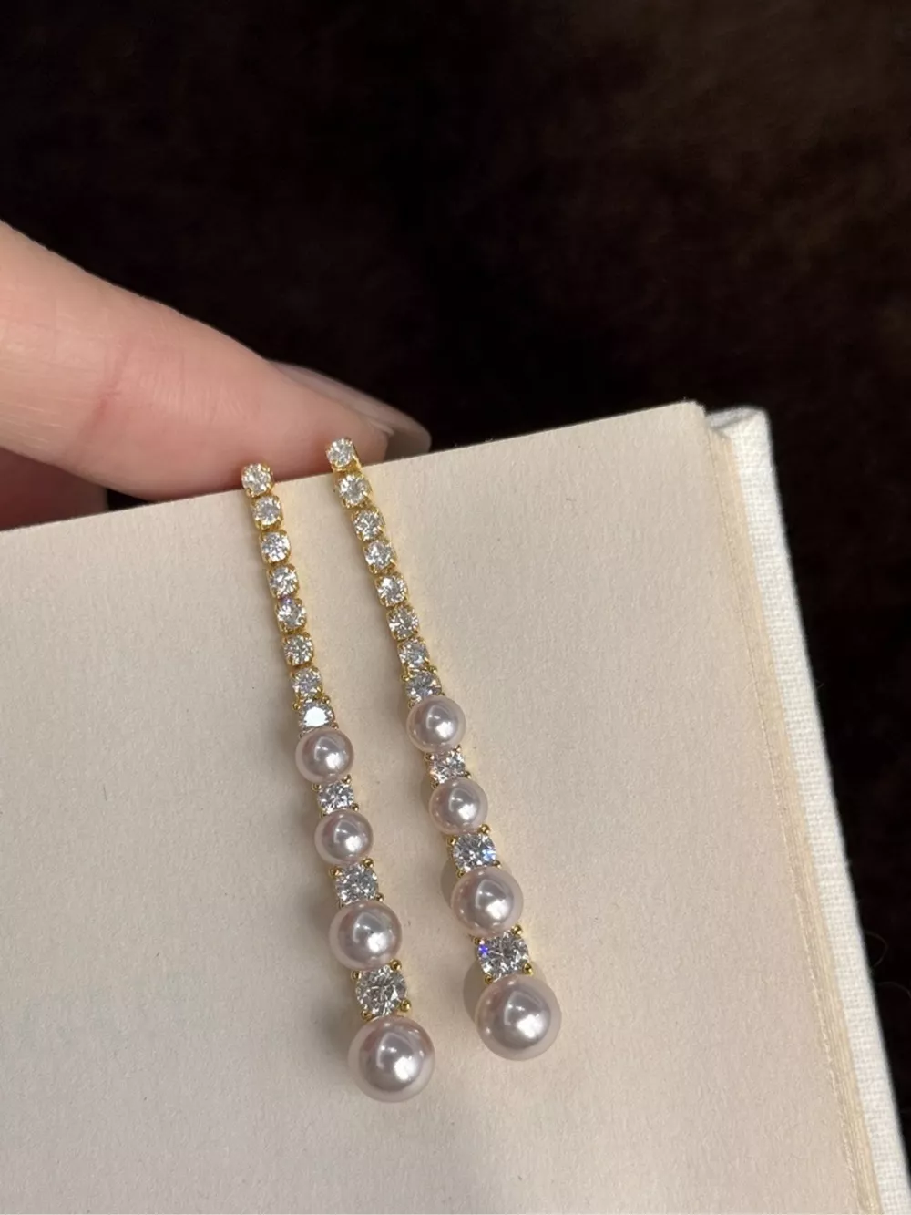 Pearl Zircon Drop Earrings