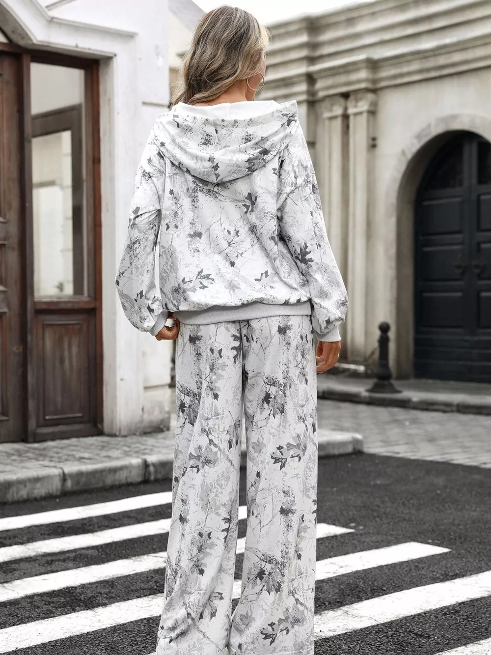Printed Long Sleeve Hoodie and Pants Set, image 12