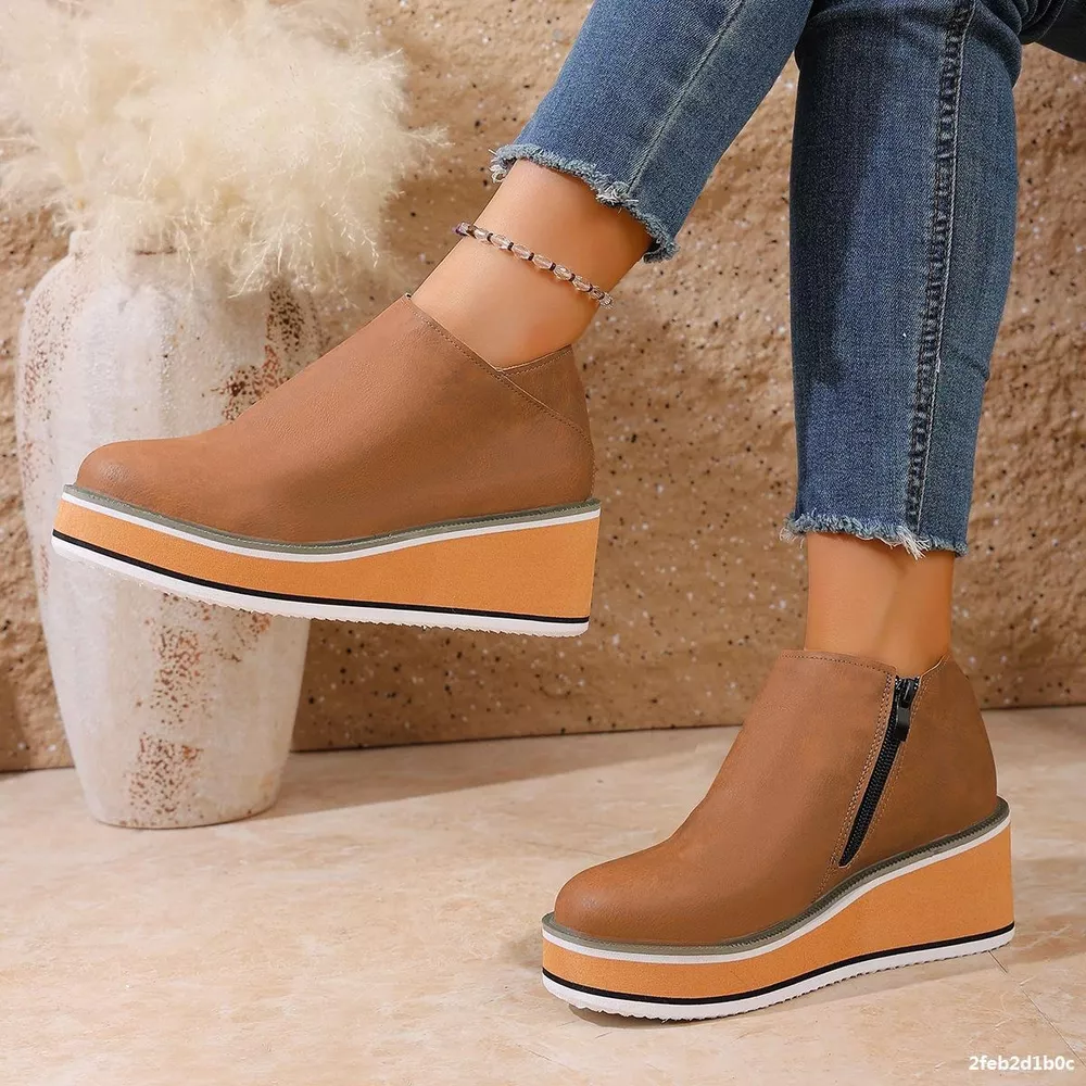 Wedge Ankle Boots with Zipper, image 21