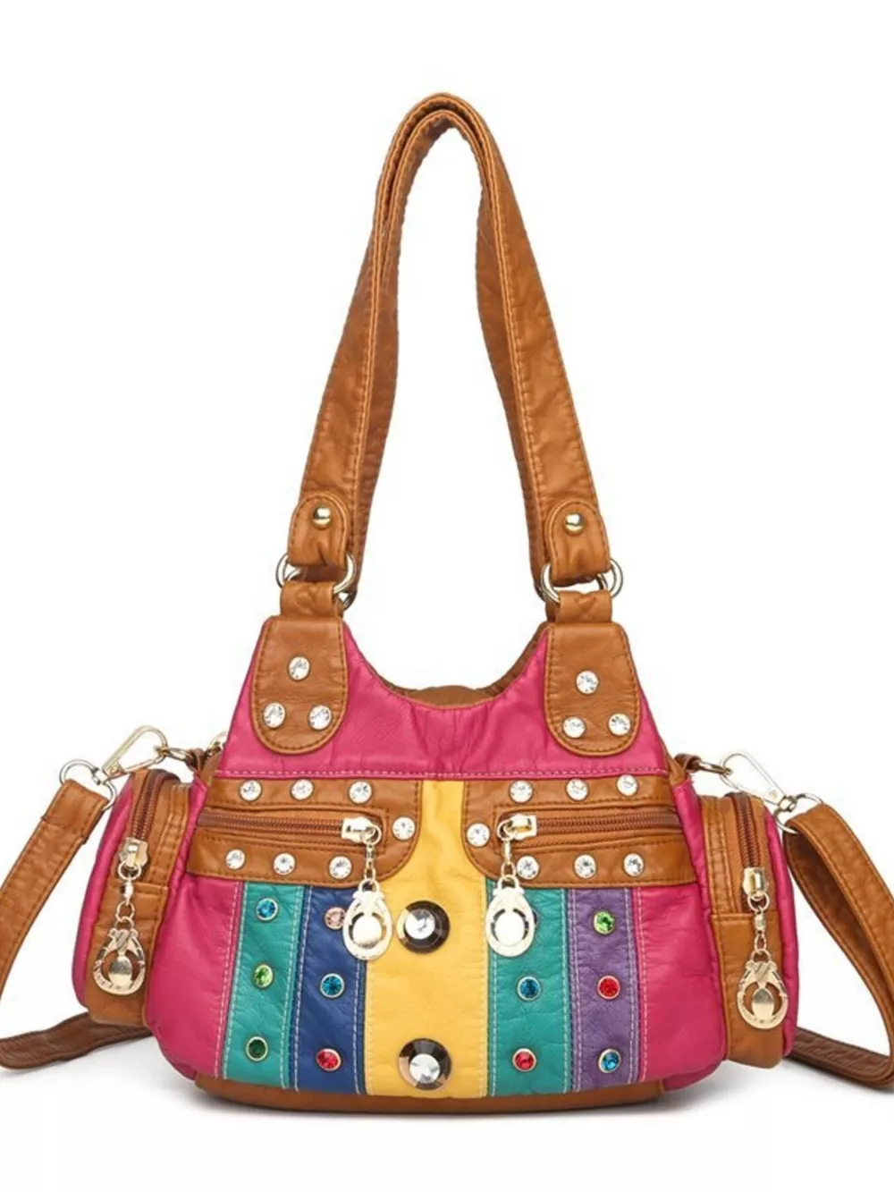 Rivet Decor Multifunctional Crossbody Bag, image 7