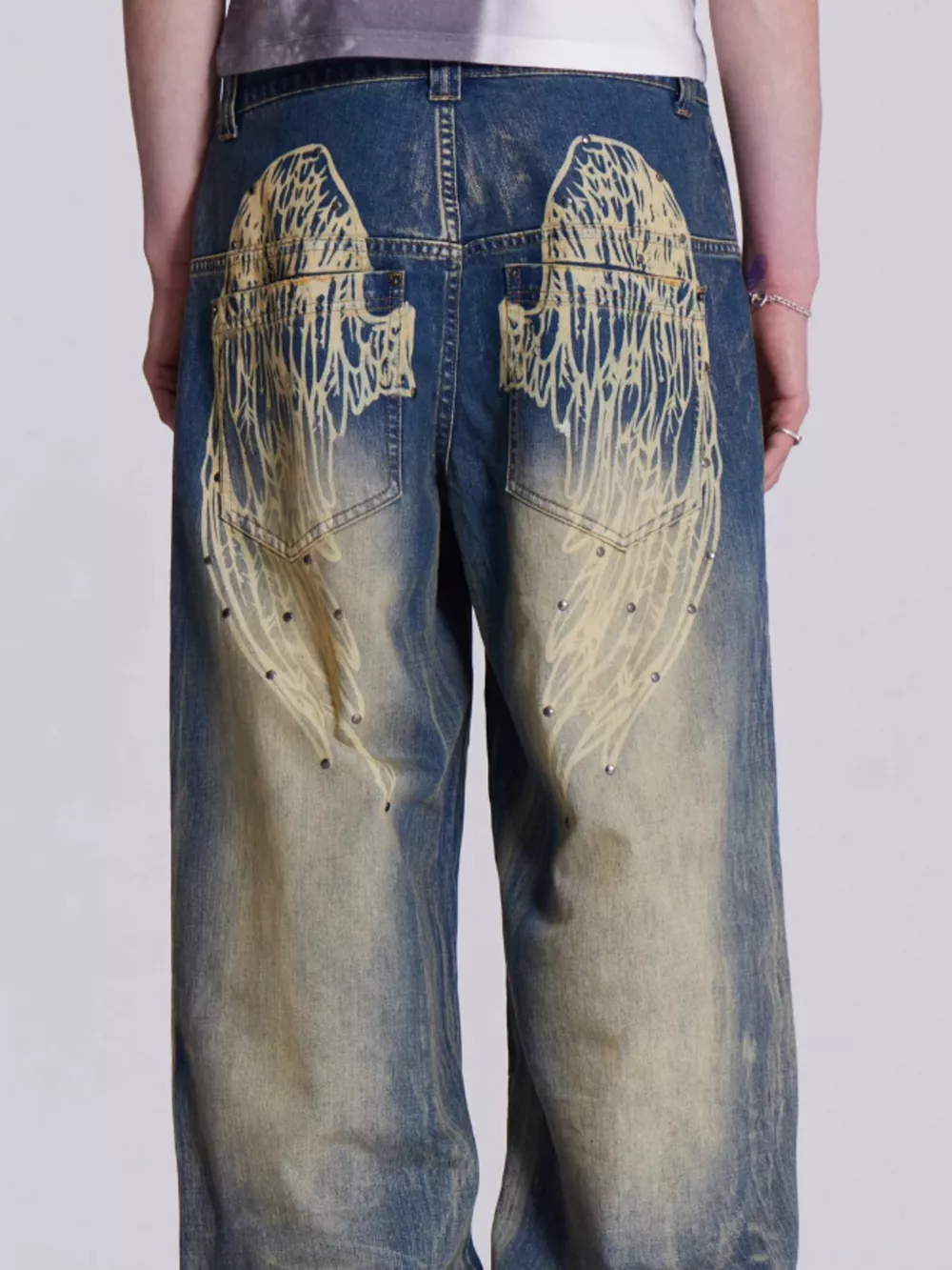 Vintage Wash Wide Leg Jeans, image 6