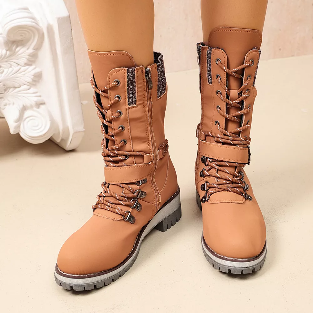 Round Toe Lace Up Boots, image 13