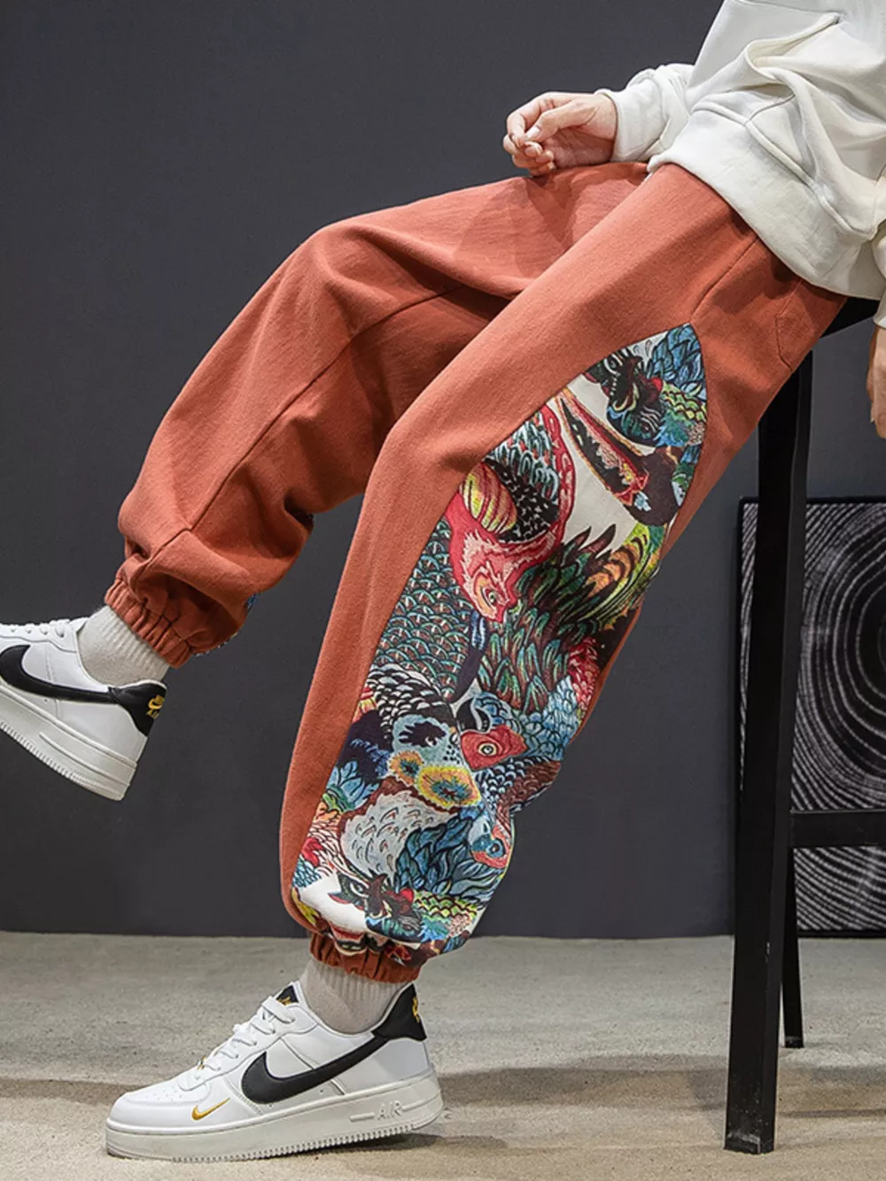 Men's Plus Size Printed Side Panel Joggers, image 4
