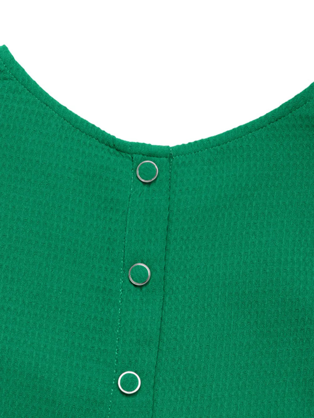Ruffled Round Neck Long Sleeve Textured Blouse, image 7