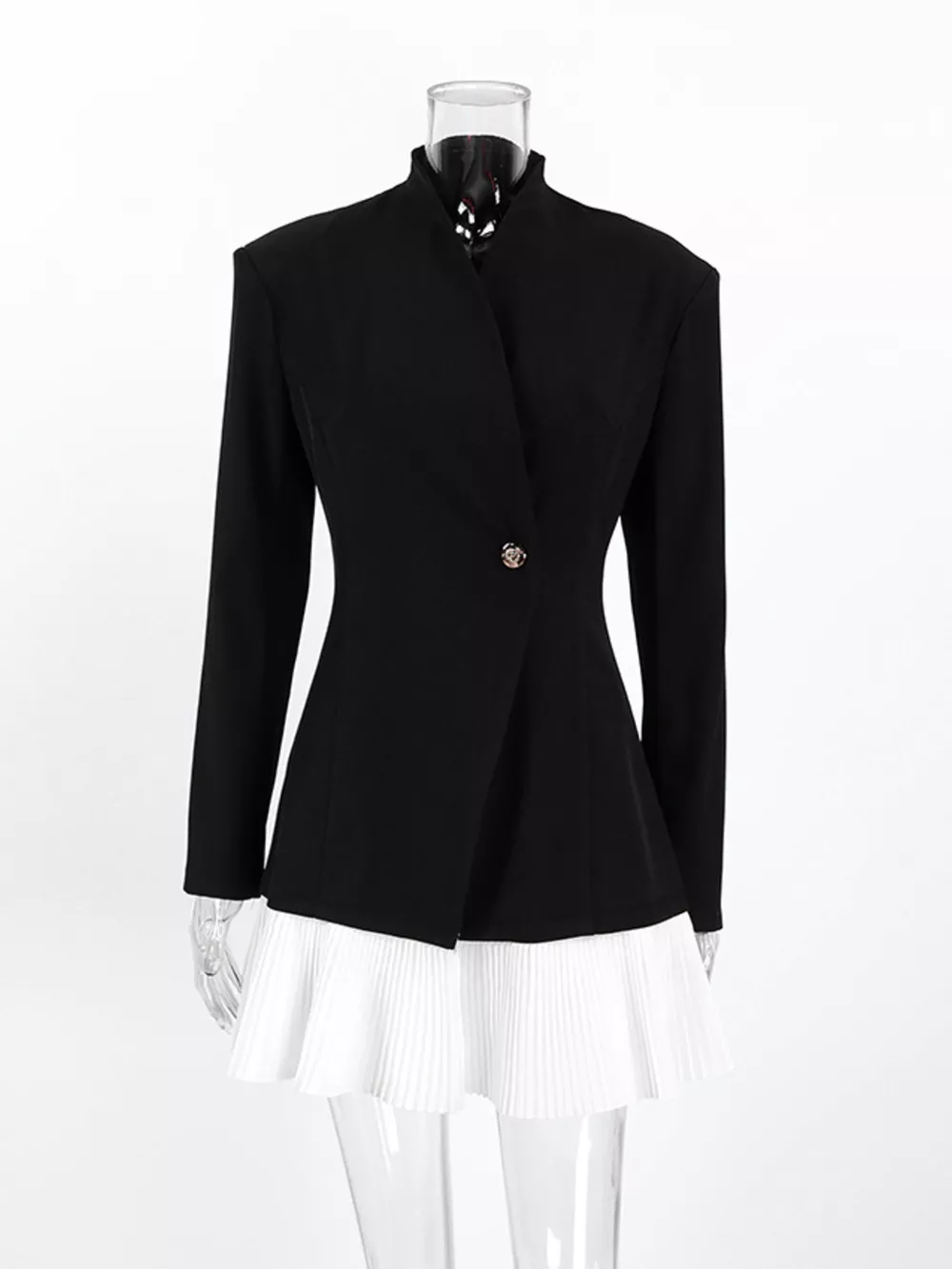 Pleated One Button Blazer Dress, image 5