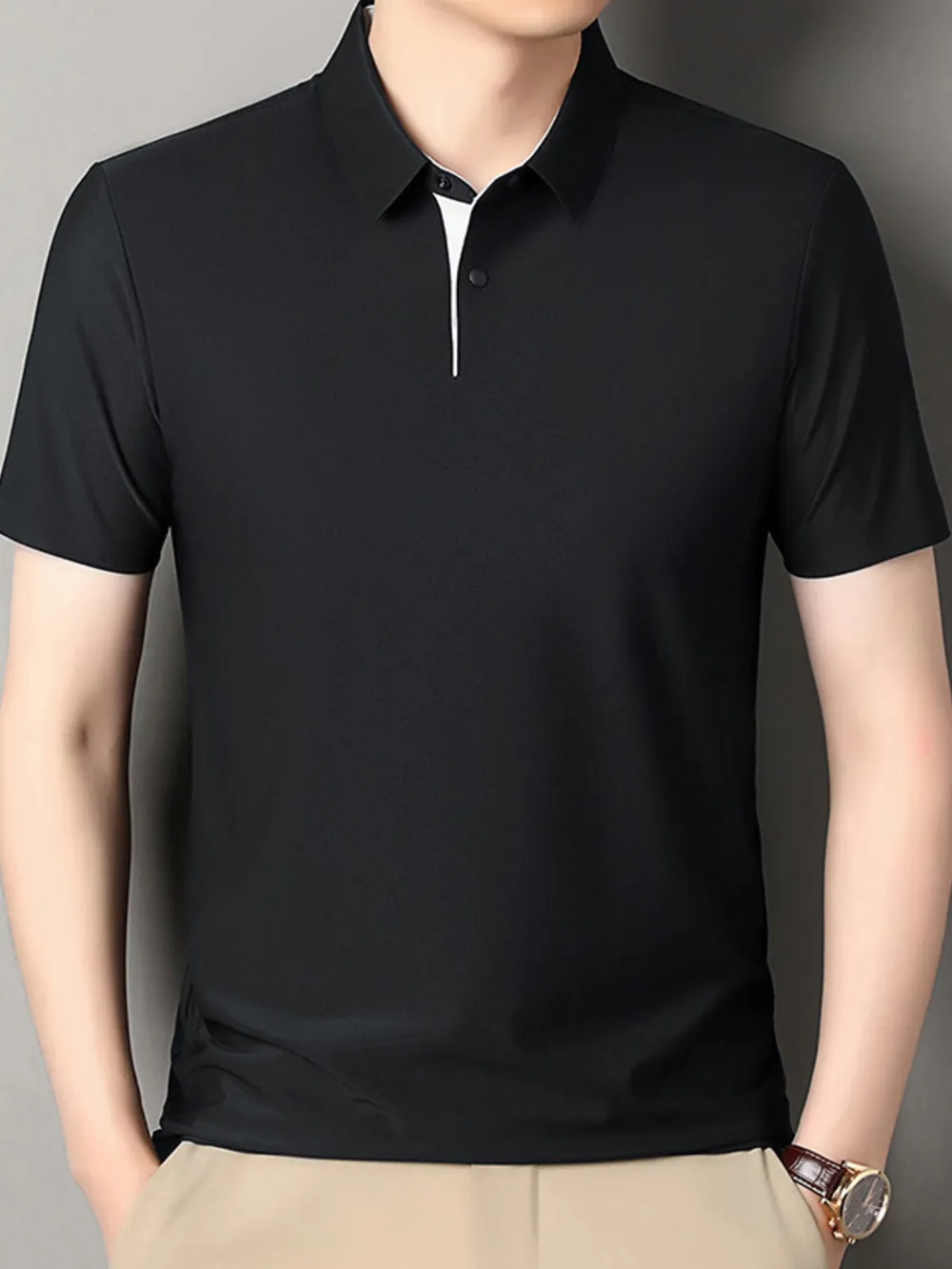 Men's Button Detail Short Sleeve Polo