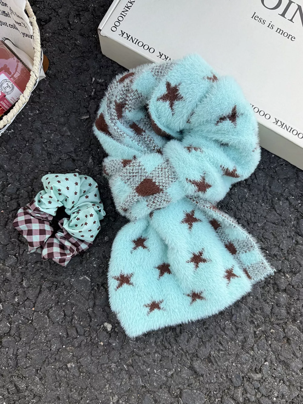 Star Plaid Plush Scarf, image 8