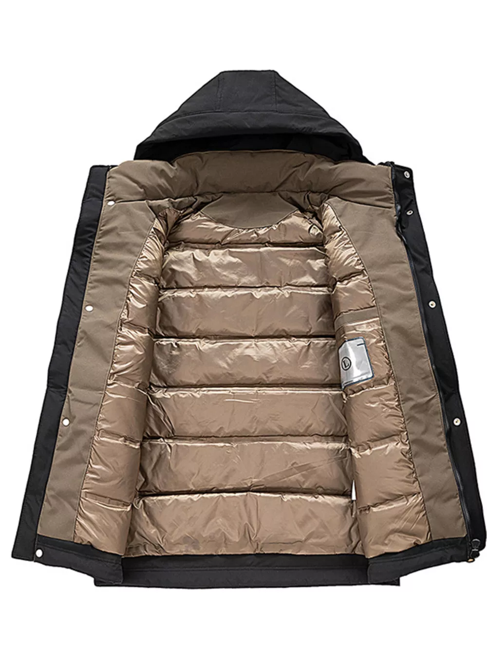 Men's Plus Size Urban Style Hooded Winter Padded Jacket, image 2