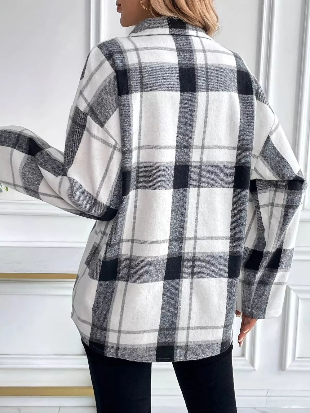 Oversized Plaid Button Up Shirt, image 5