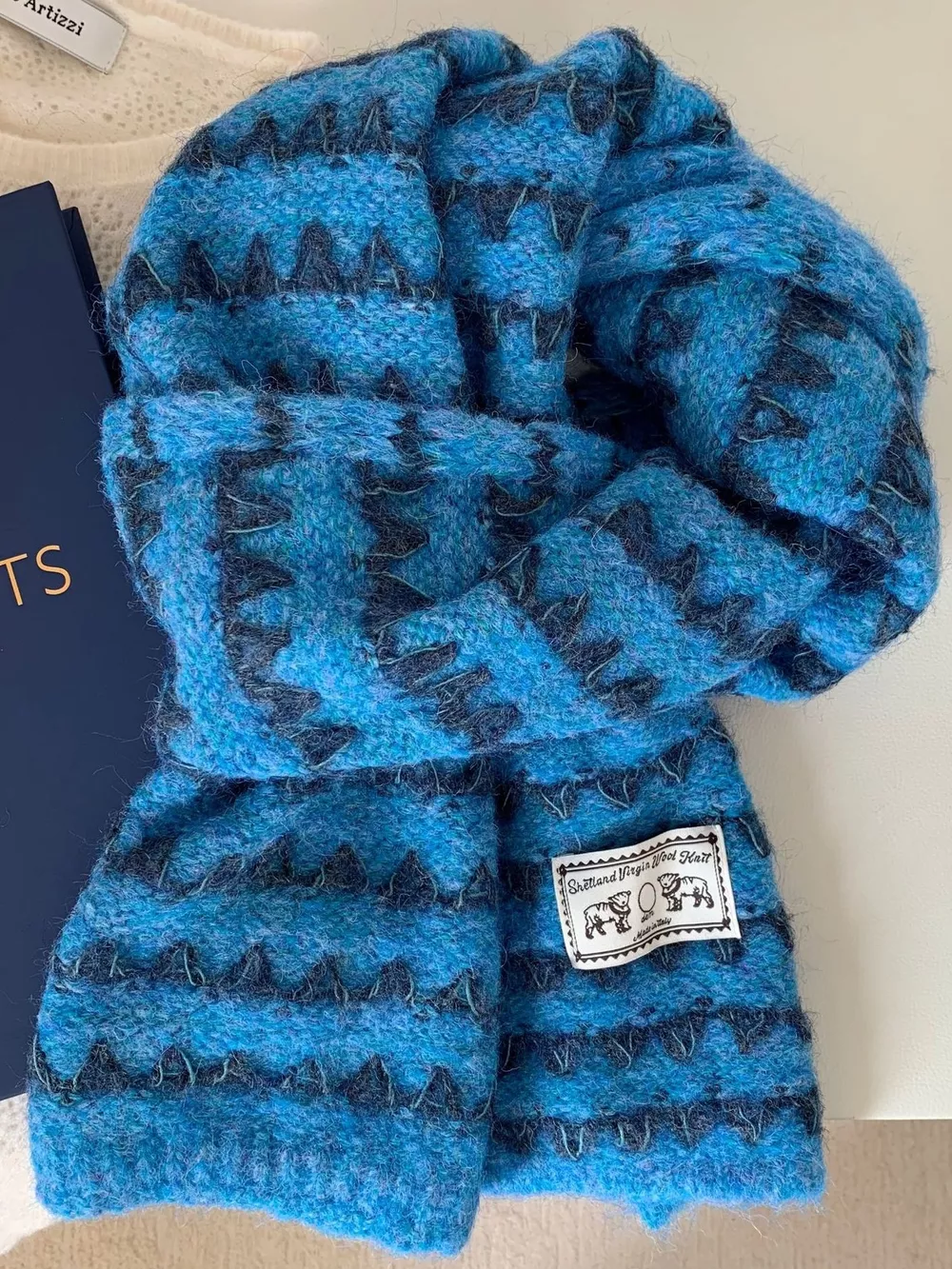 Vintage Knitted Pattern Scarf, image 5