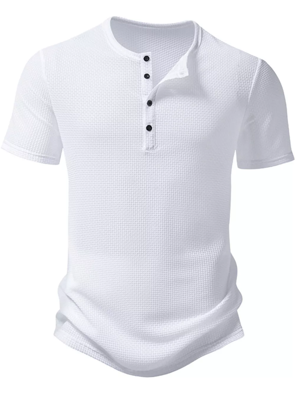 Men's Textured Henley Button Detail T-Shirt, image 6