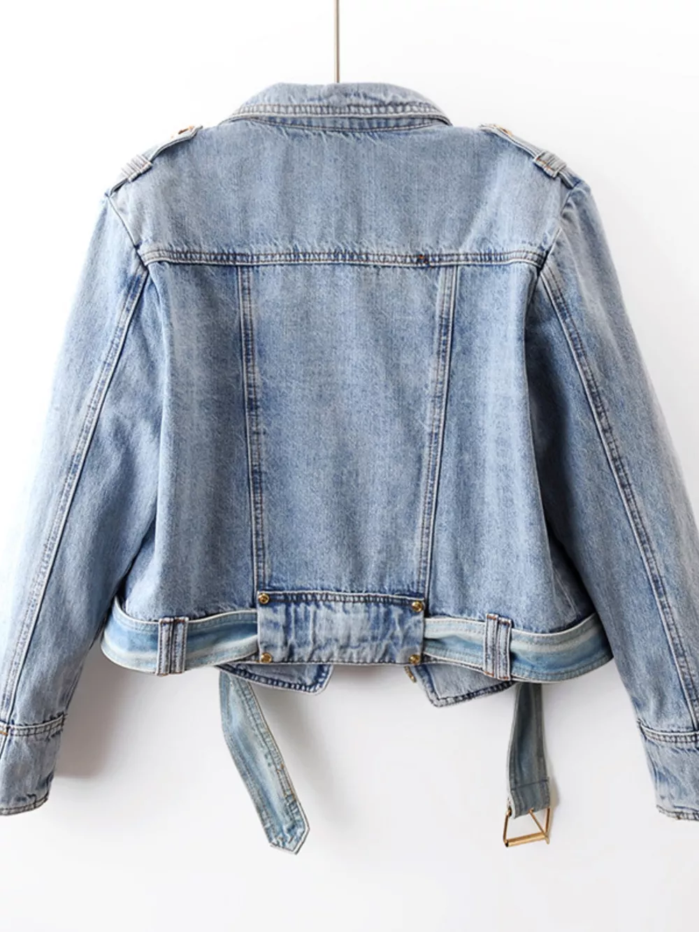 Asymmetrical Zip Denim Jacket, image 7