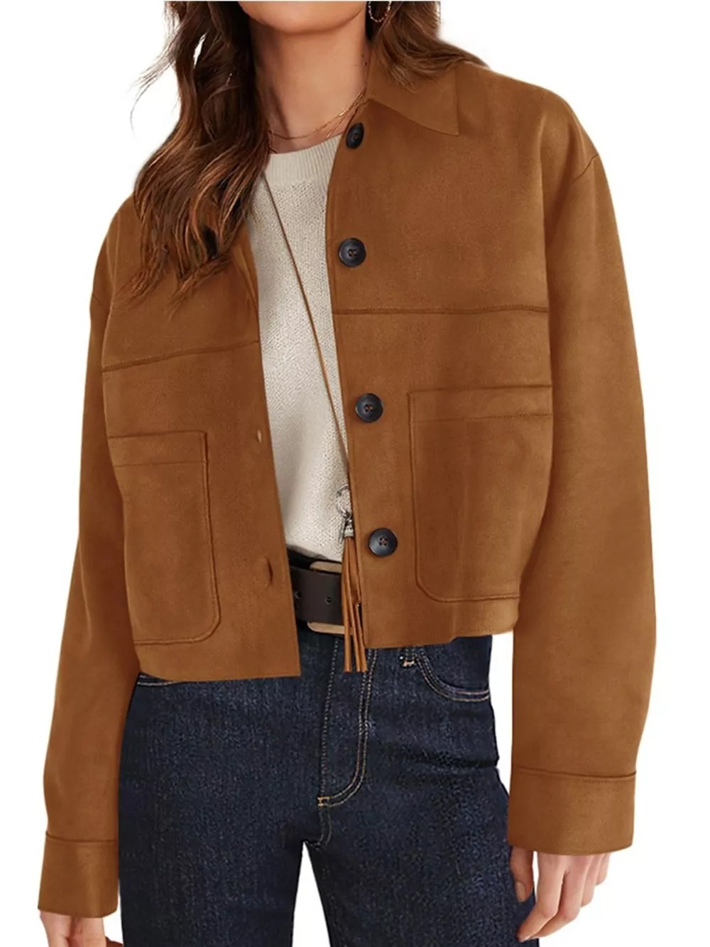 Button-Down Cropped Jacket, image 4
