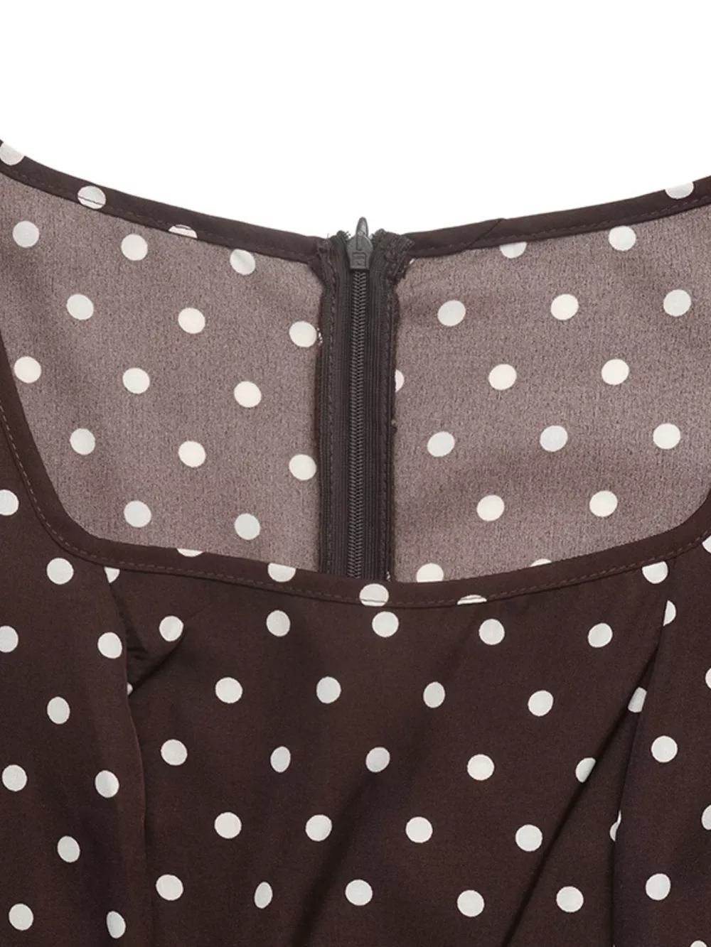 Polka Dot Square Neck Long Sleeve Maxi Dress, image 10