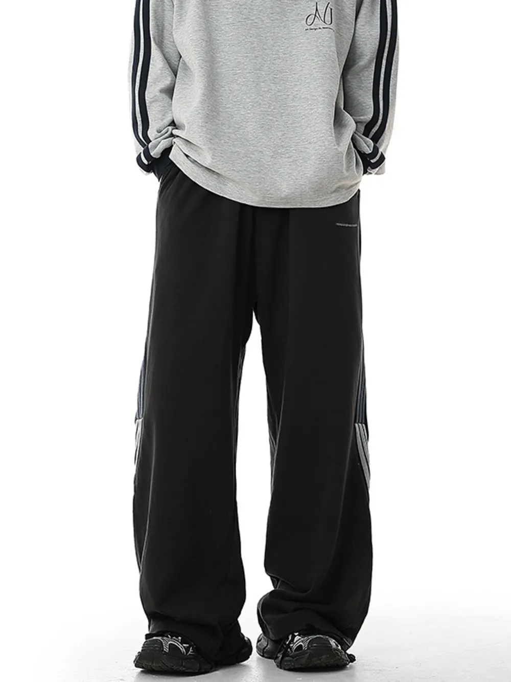 Men's Plus Size Side Striped Relaxed Fit Casual Pants, image 13
