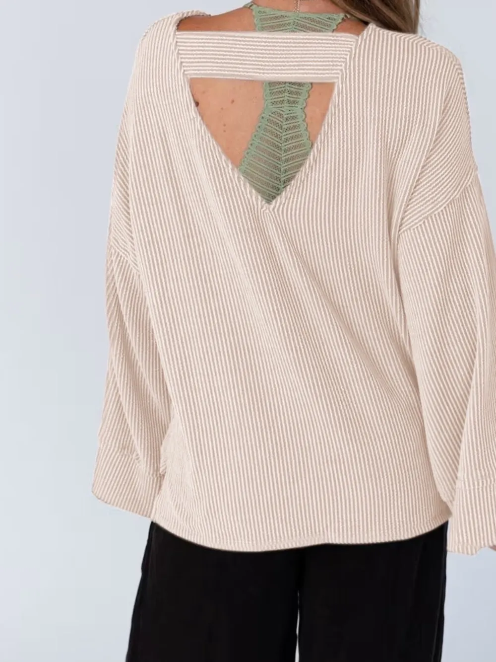 Cutout Back Long Sleeve T-Shirt, image 8