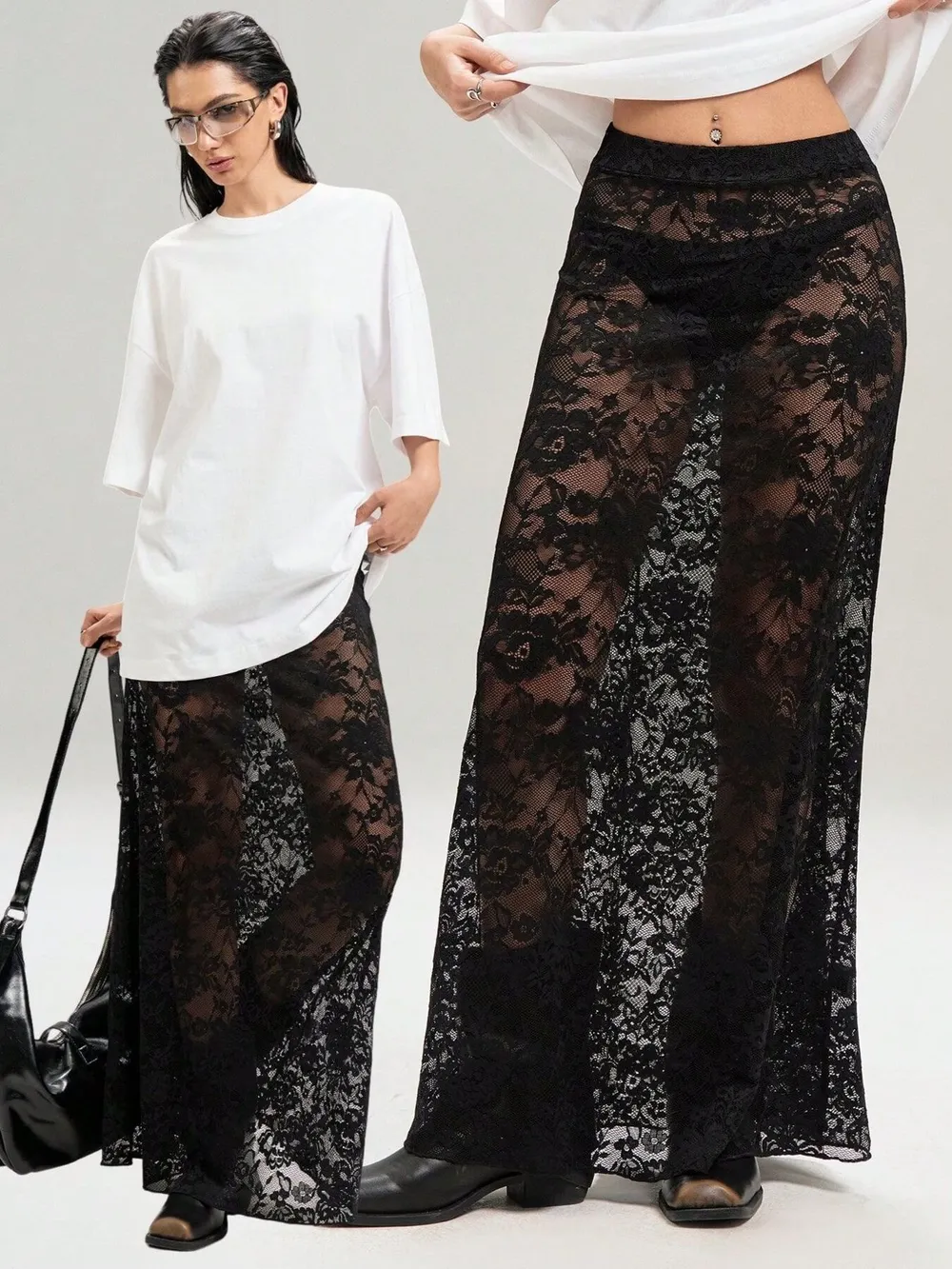 Lace Maxi Skirt, image 4
